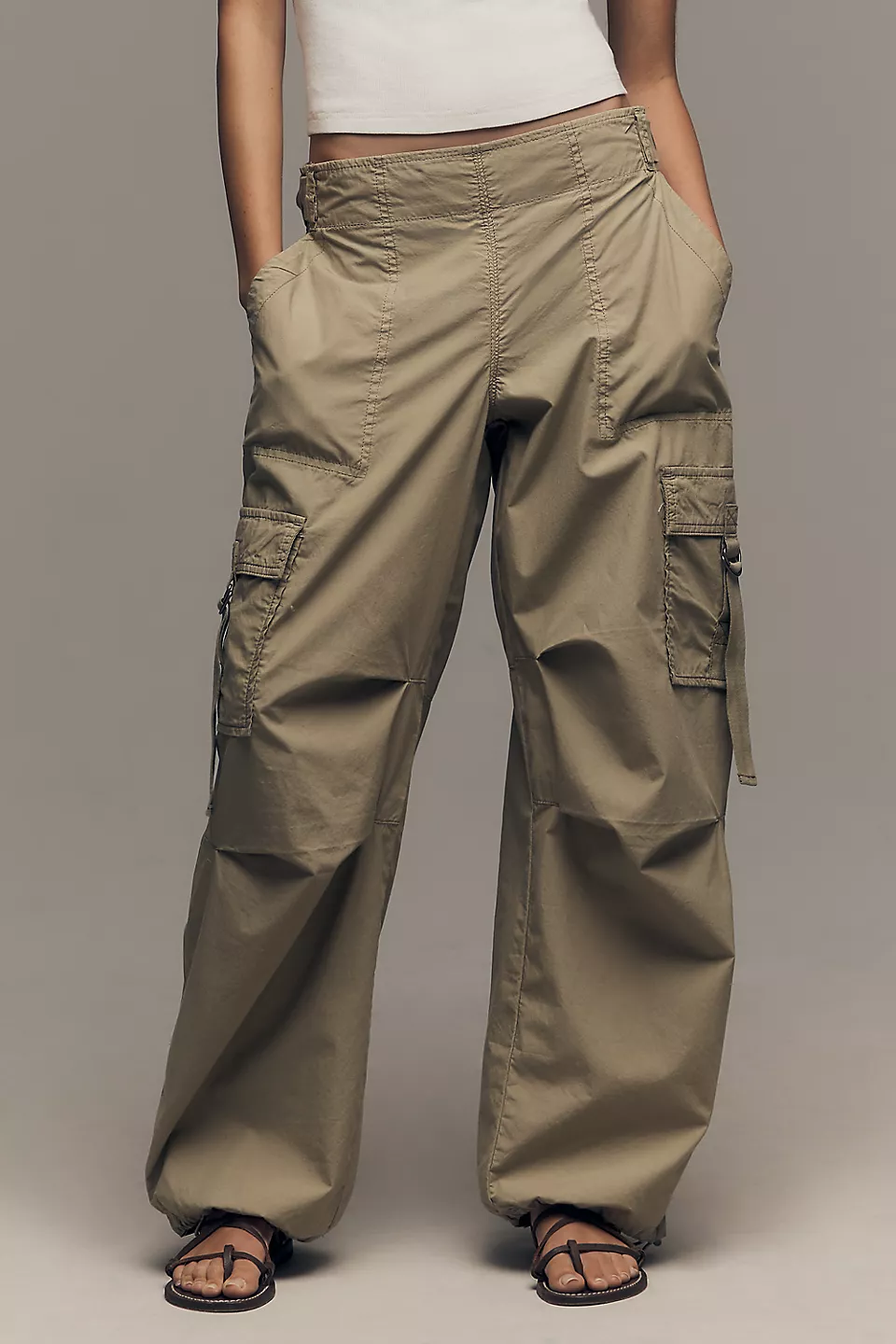 Utility Parachute Pants - Thyme Leaf