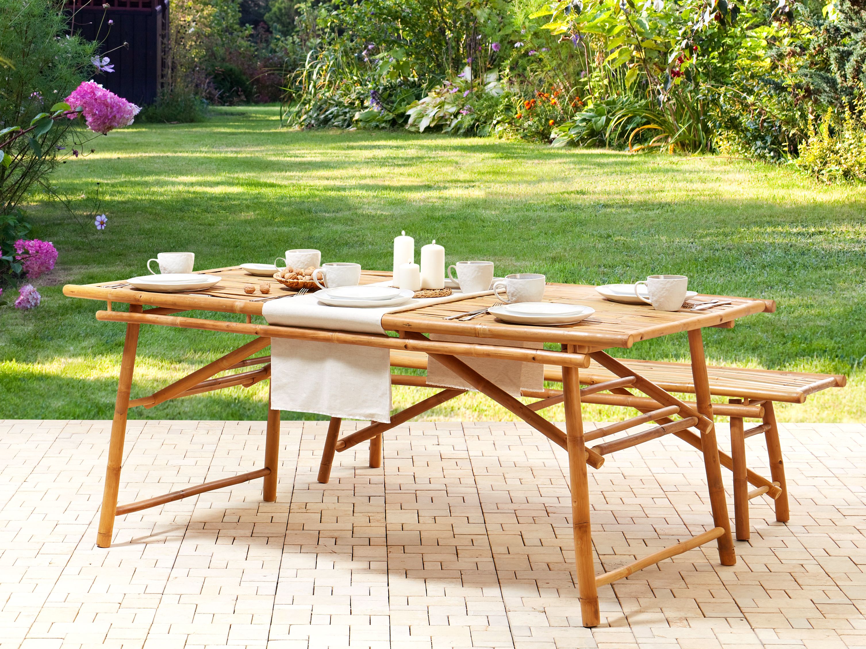 Garden Dining Table TINDARI 180 cm 90 cm Bamboo Light Brown