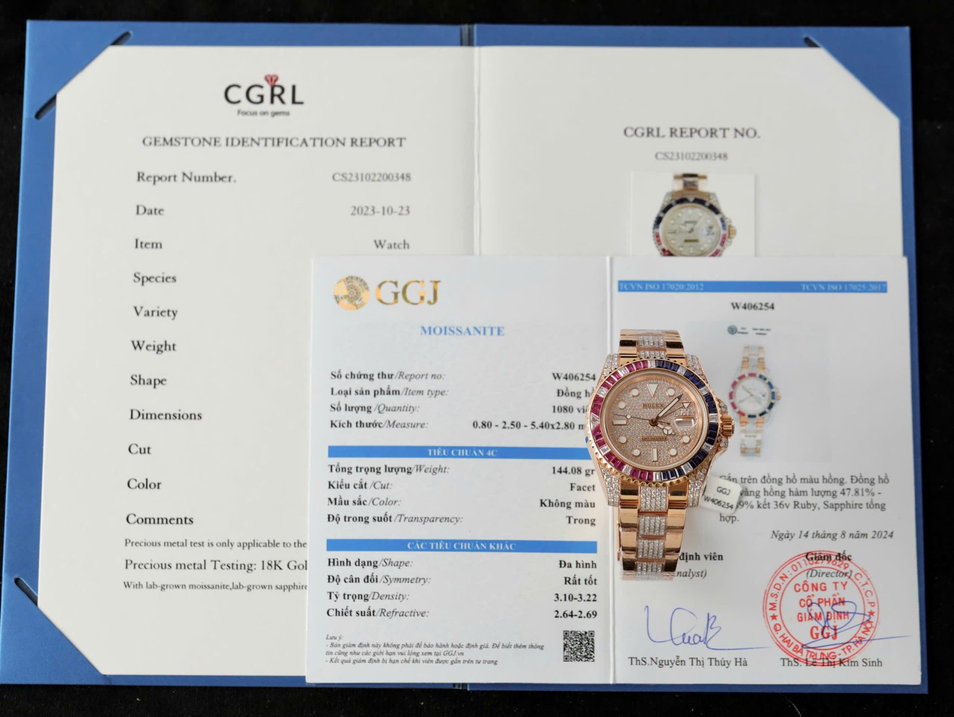 Rolex GMT-Master II 126755 SARU-DIAO Gold Wrapped Moissanite Sapphire Replica Watch 40mm - Elite Watch Atelier