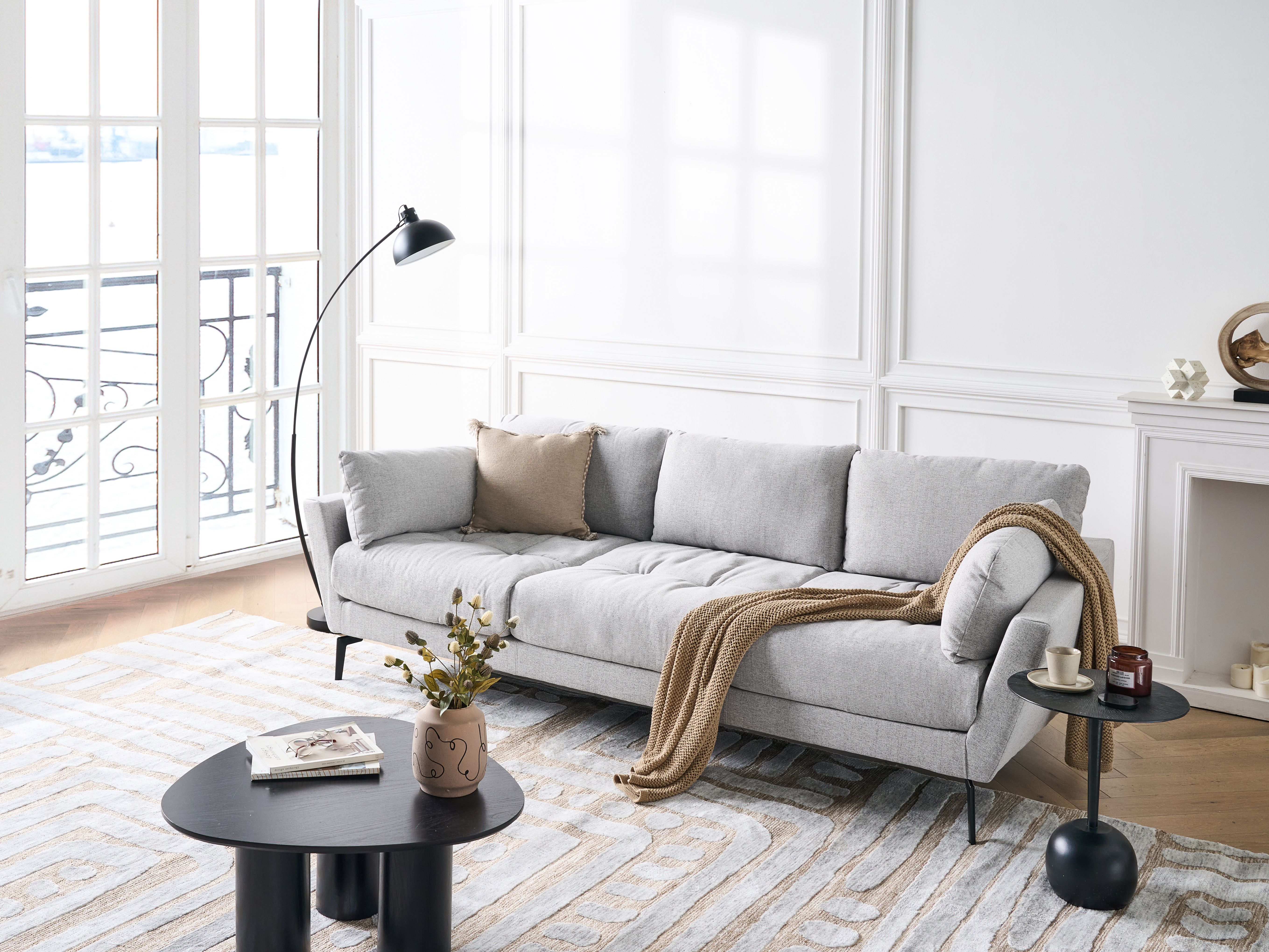 Sofa 4 Seater NENOLA Fabric Grey