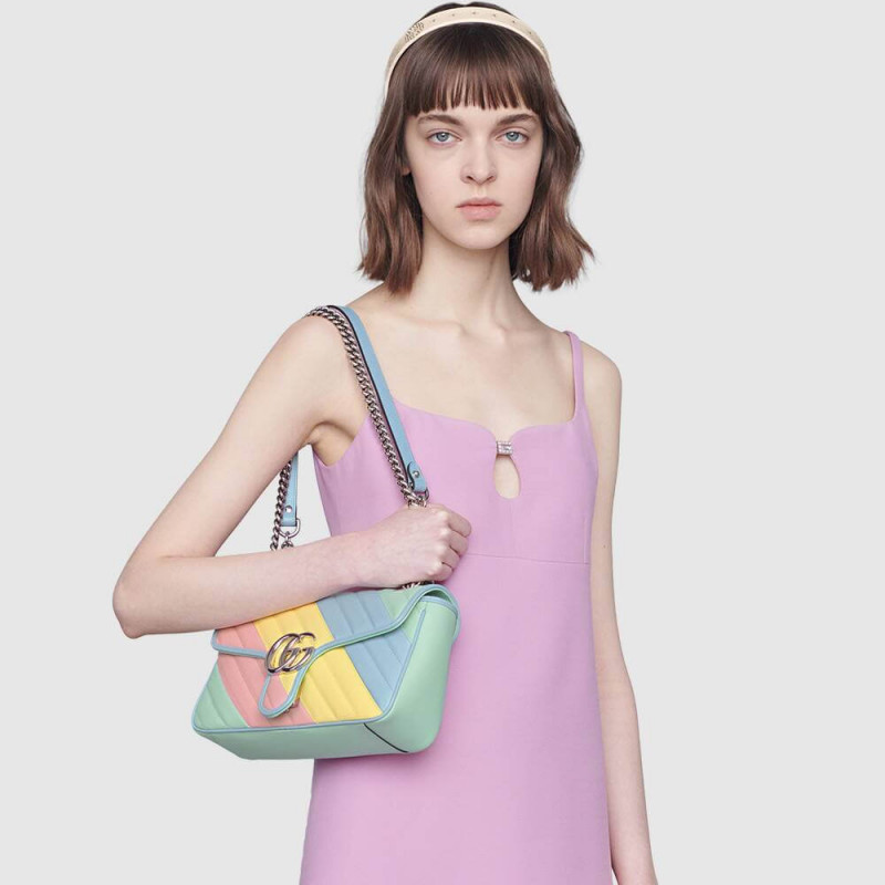 Replica Gucci Gg Marmont Small Shoulder Bag In Pastel And Rainbow 443497