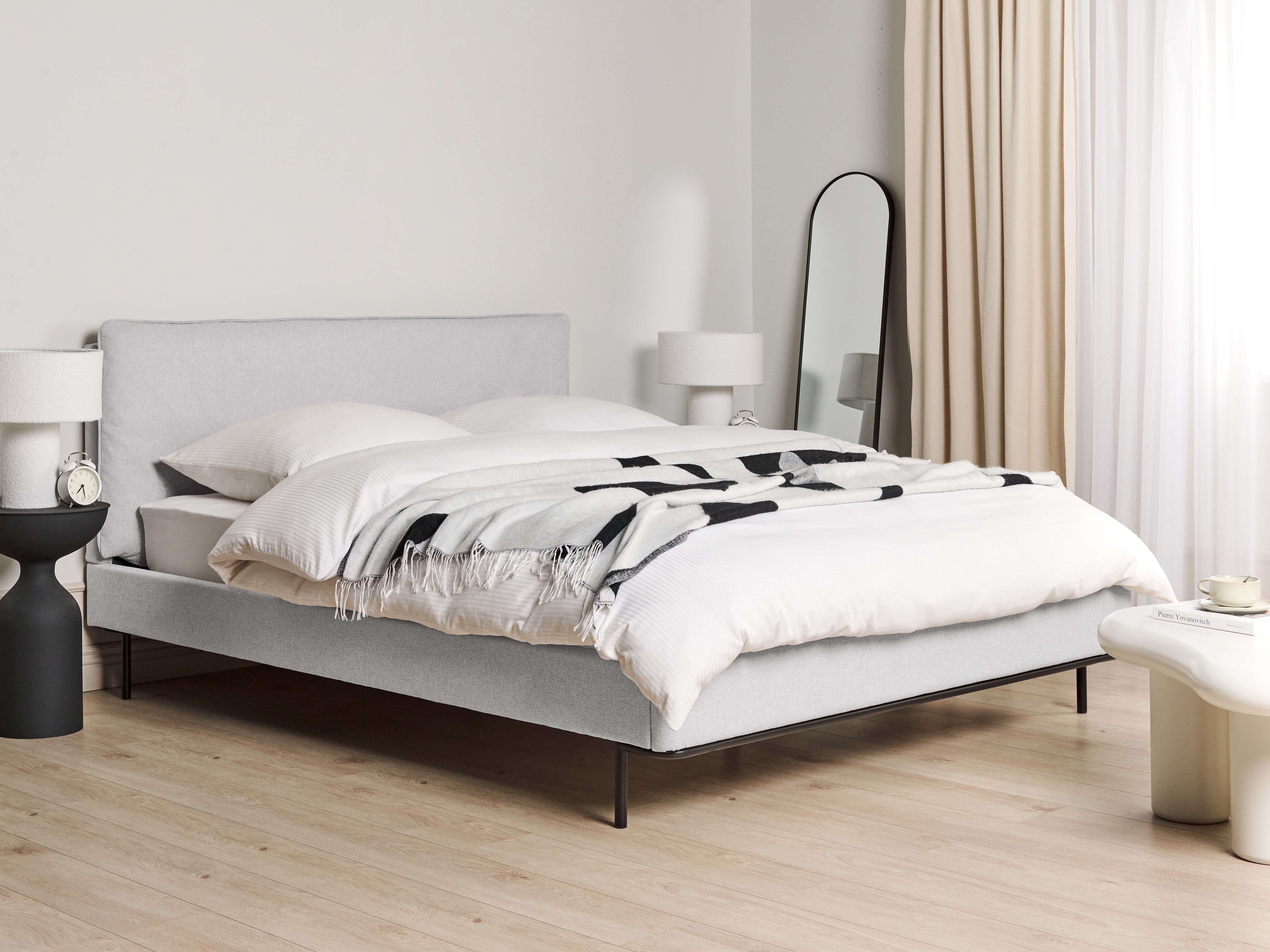 Bed Fabric CORIO 160 x 200 cm (EU King Size) Light Grey