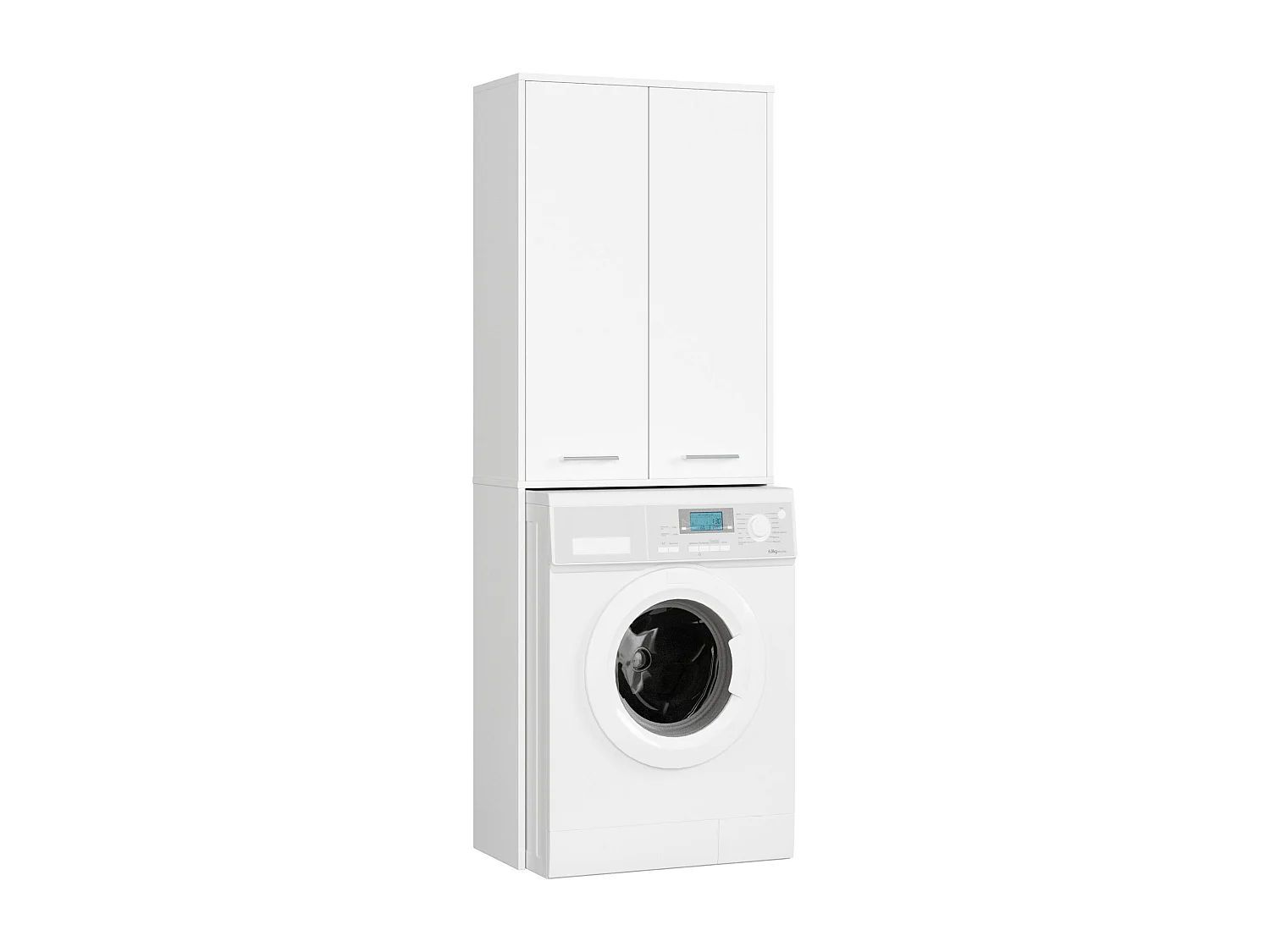 Meuble de rangement pour machine à laver, 2 portes, 64 x 30 x 190 cm