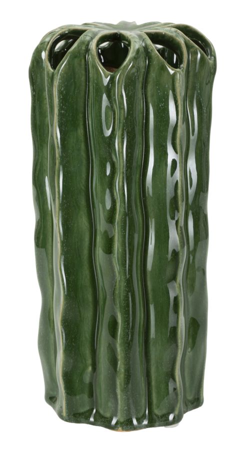 Groene keramische vaas, ø 11,5x23,5 cm
