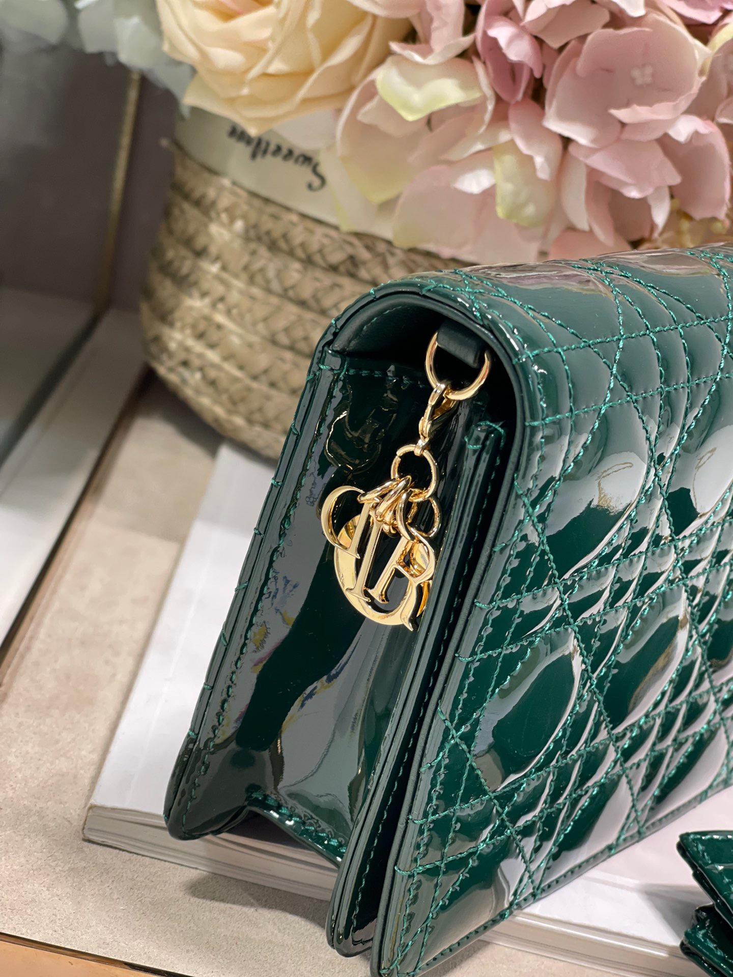 Christian Dior Lady Dior Pouch Green, For Women, Women’s Handbags 8.5in/21.5cm CD1:1High-quality replica