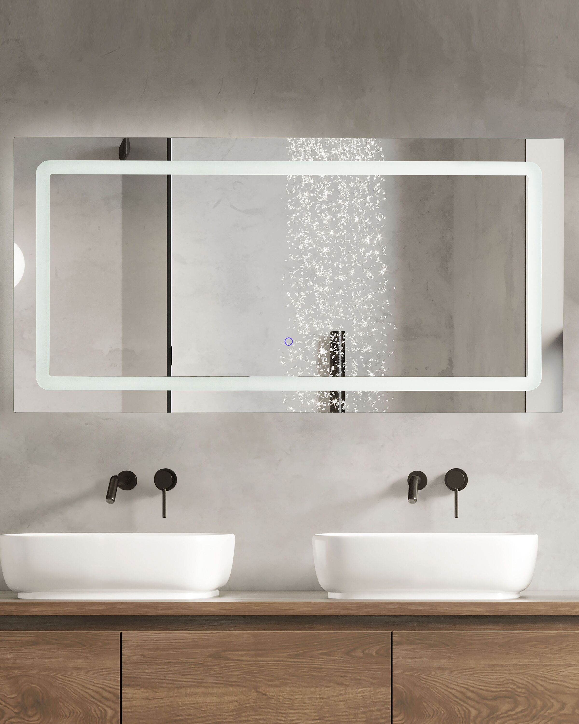 LED Bathroom Mirror BENOUVILLE 120 cm 60 cm Silver