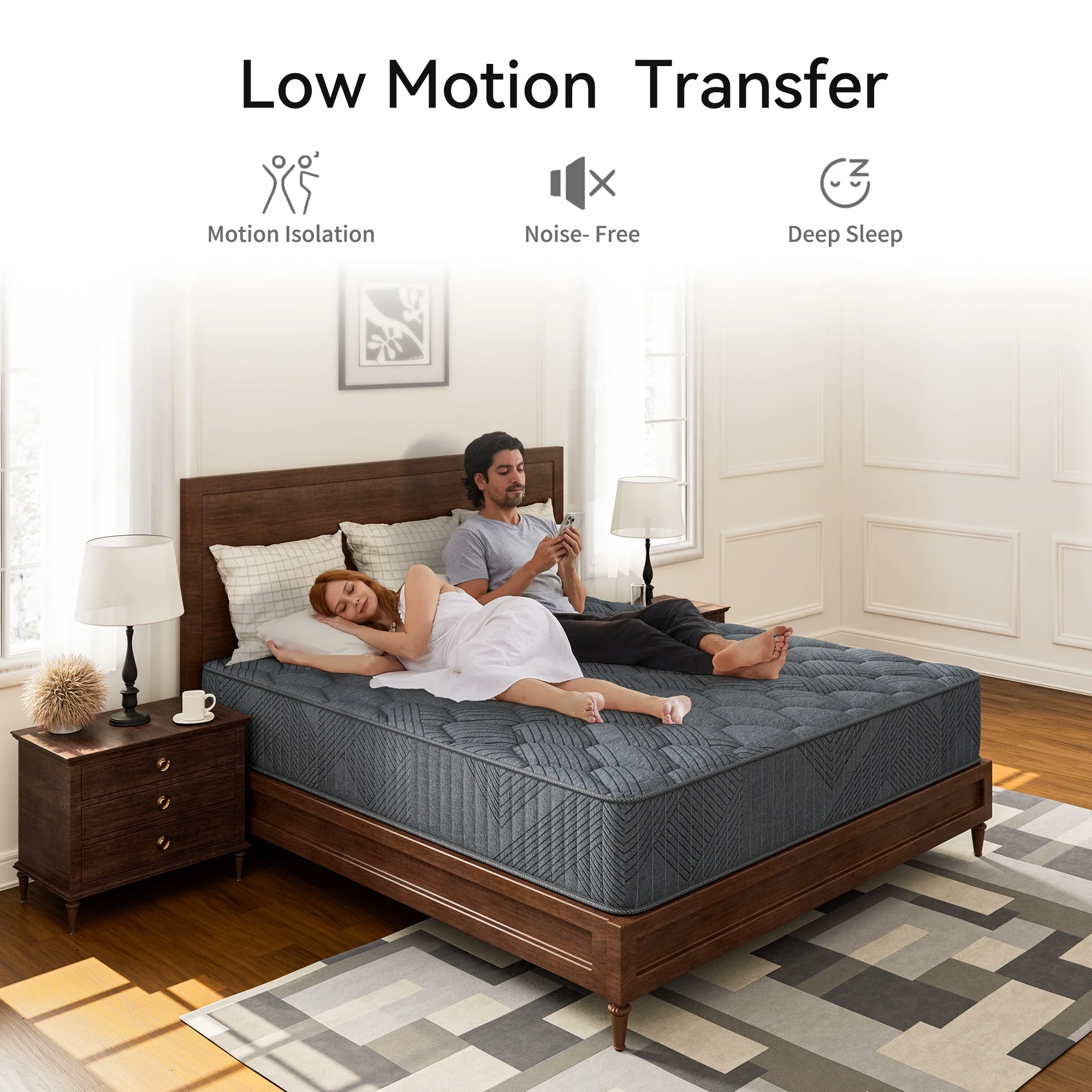 Babo Care Queen Hybrid Mattress, 12 inch Cooling-Gel Memory Foam and Individually Pocket Innerspring Mattress, CertiPUR-US Certified,Queen Size Mattress - Image 11