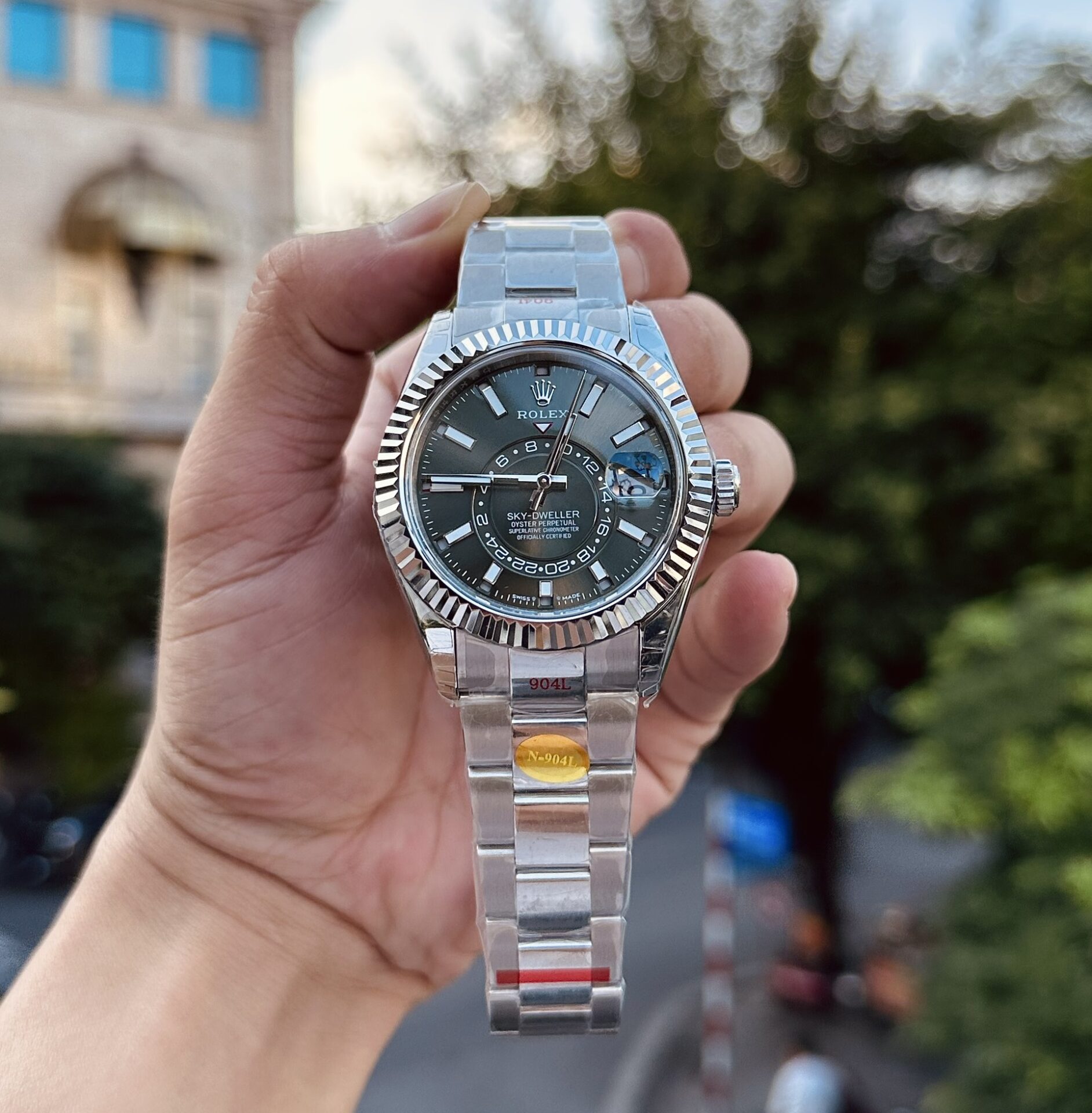 Rolex Replica 1:1 Watch Sky-Dweller 336934 Green Dial Noob Factory 42mm - Elite Watch Atelier
