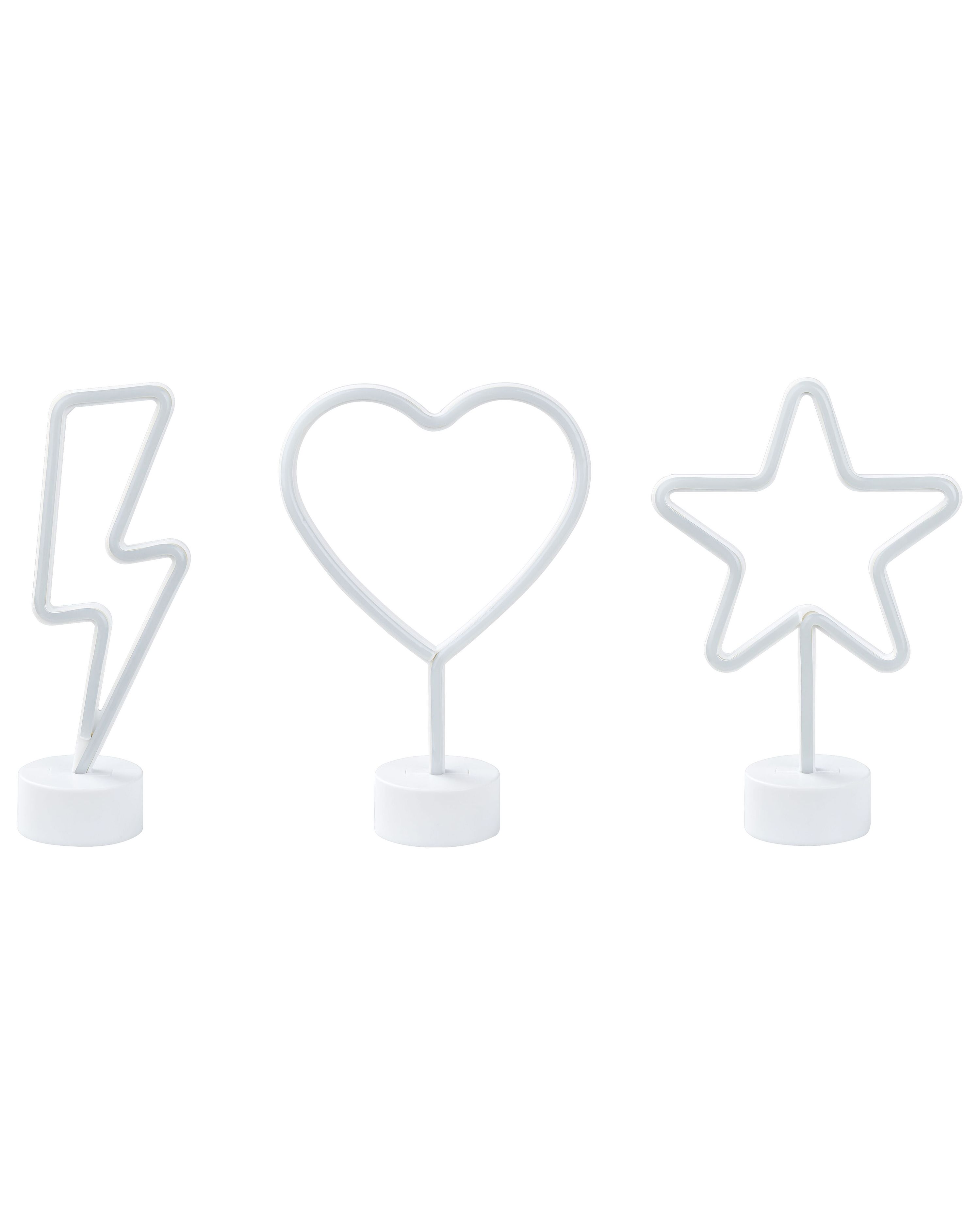 Set of 3 Neon LED Signs FLORETTA Multicolour