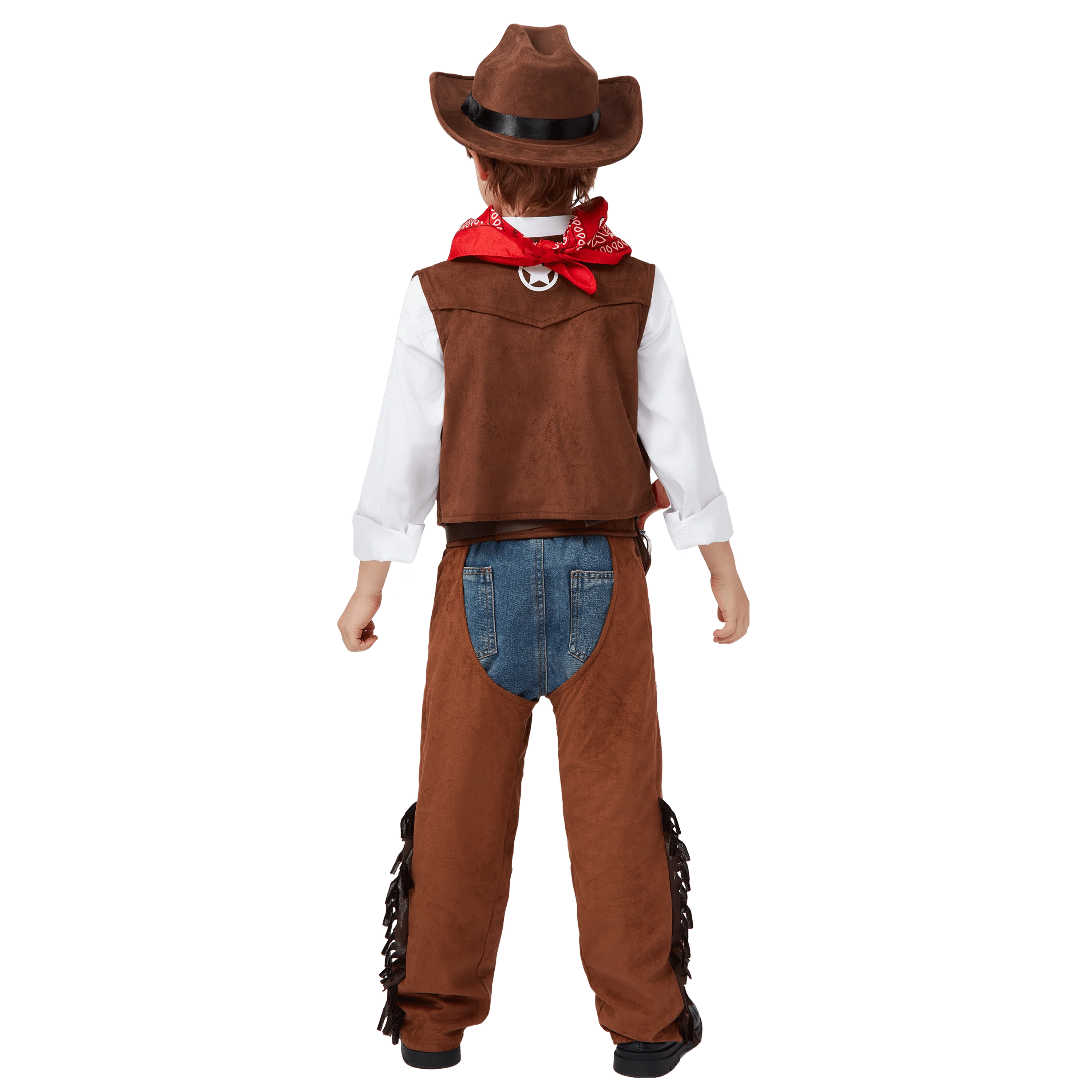 Joyfy Halloween Cowboy Costume for Boys, Kids Cowboy Costume Set, Brown Western Style Cowboy Outfit with Cowboy Hat for Toddler Dress-up Party Cosplay - Image 2 Joyfy Halloween Cowboy Costume for Boys, Kids Cowboy Costume Set, Brown Western Style Cowboy Outfit with Cowboy Hat for Toddler Dress-up Party Cosplay - Image 2