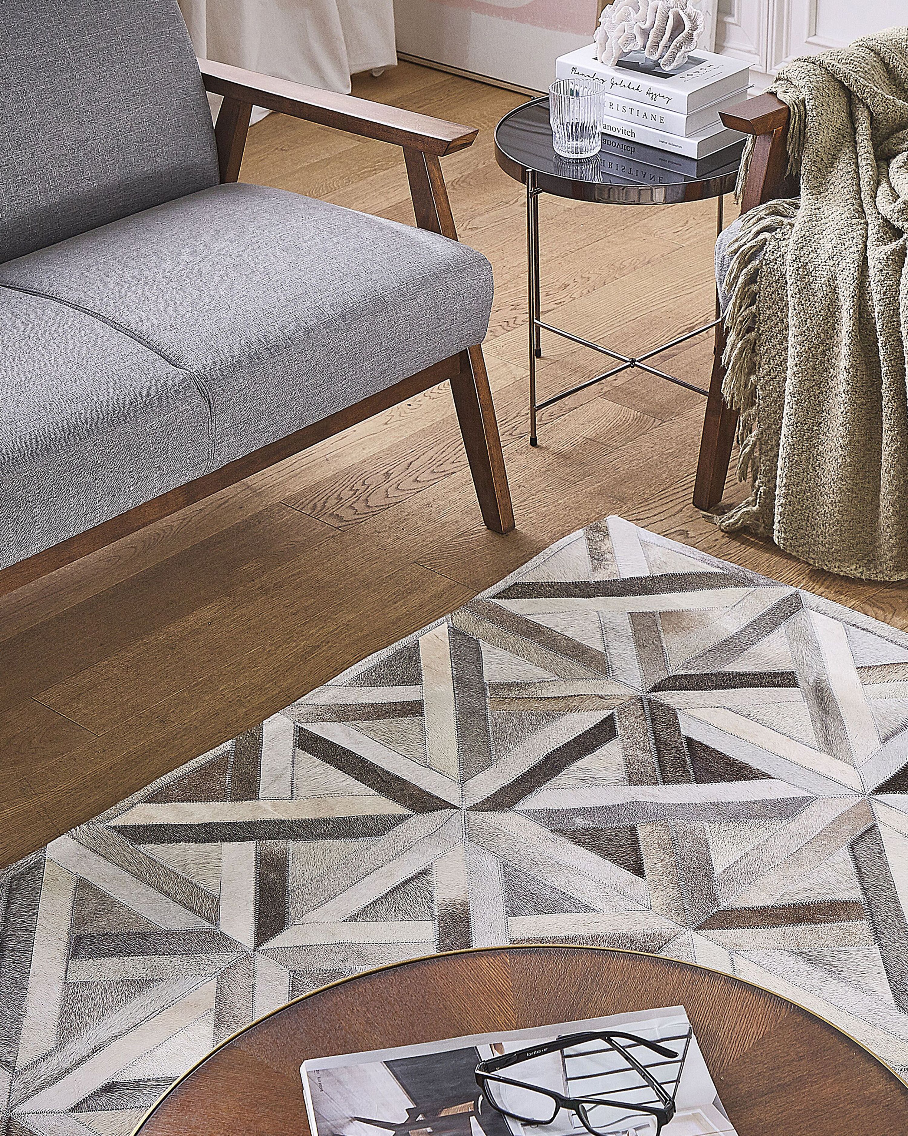 Rug TAYTAN Beige 140 x 200 cm Leather