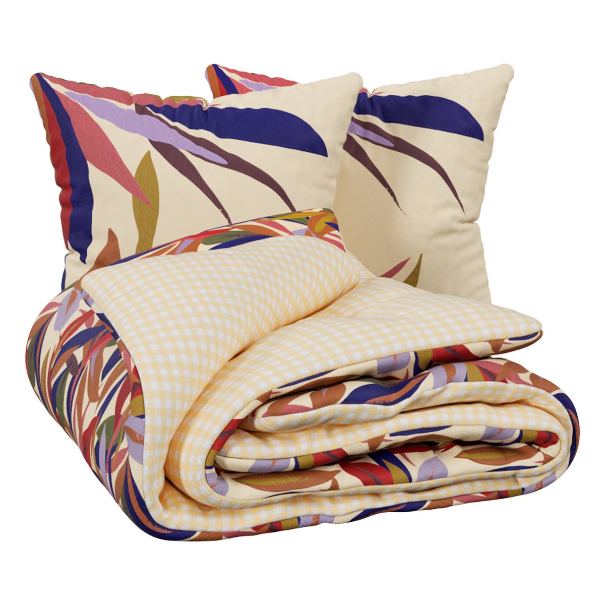 Printed bedding set "Jannie" Multicolor, 240x220 cm