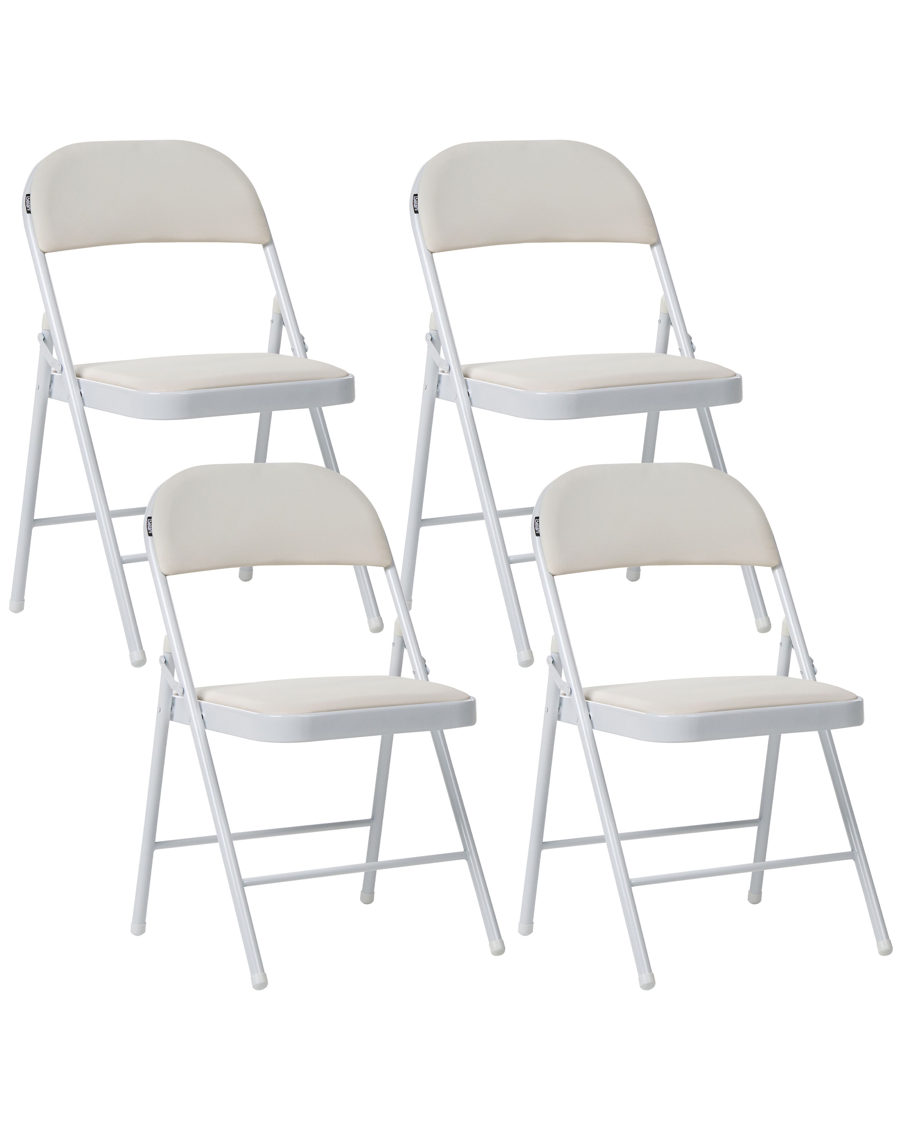 Set of 4 Folding Chairs SHASTA Metal White