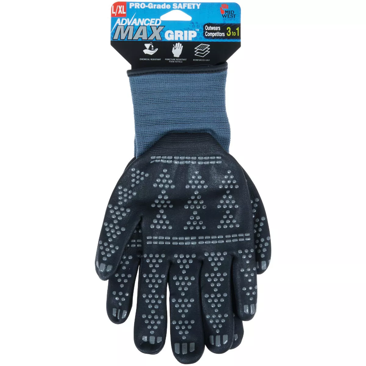 Midwest Gloves & Gear Advanced MAX Grip Unisex Large/XL Nitrile Coated Gloves