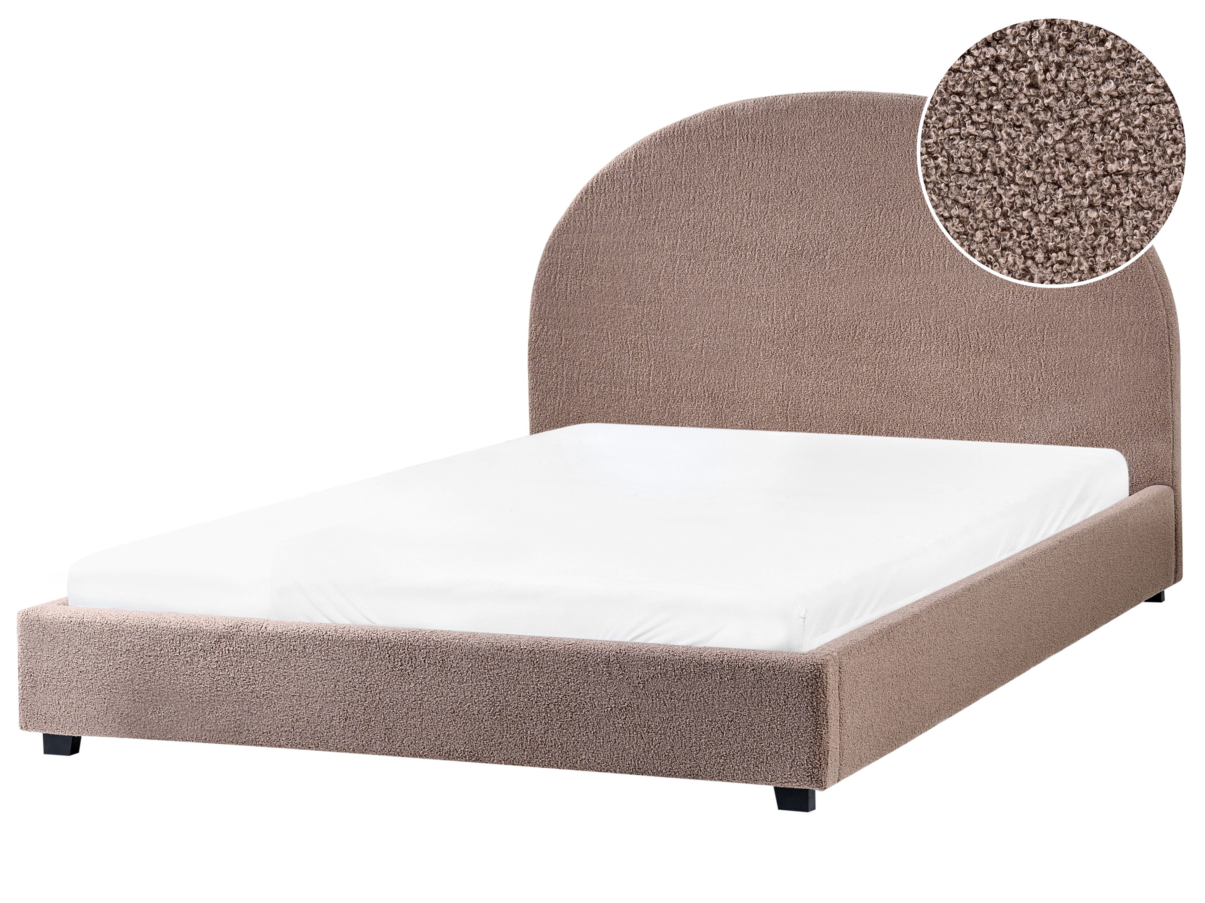 Bed Boucle VAUCLUSE 140 x 200 cm (EU Double) Taupe
