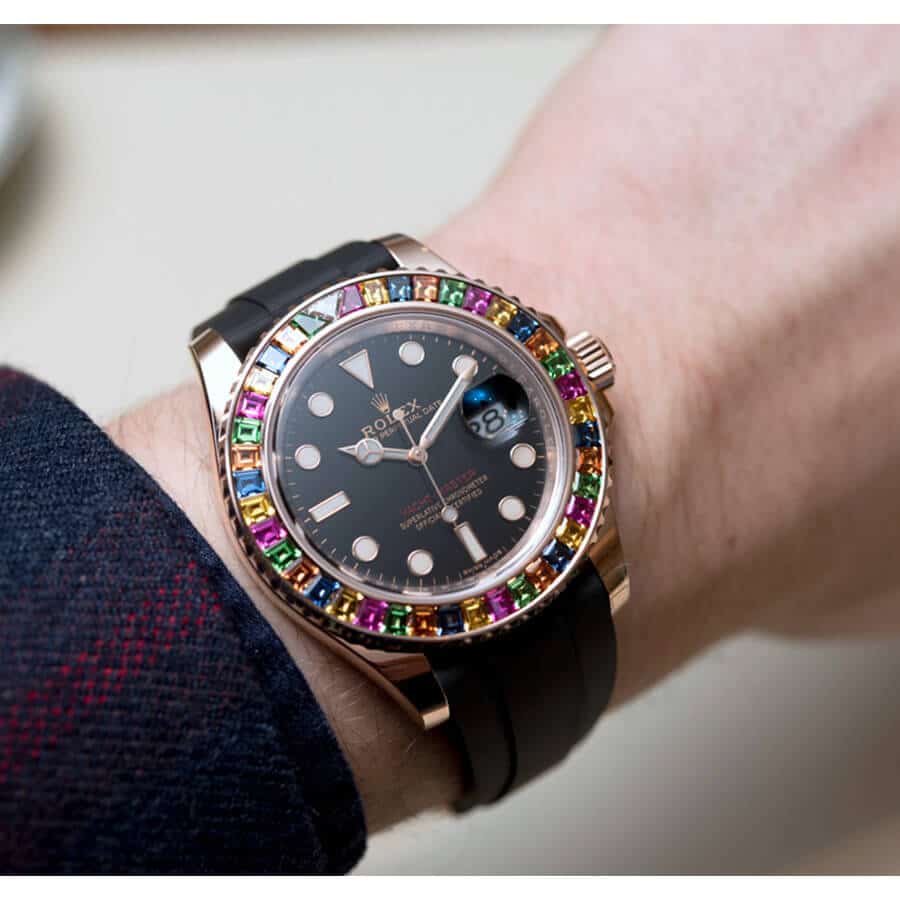 Rolex Perpetual Yacht-Master Gem-Set Bezel 116695 SATS Replica - Elite Watch Atelier