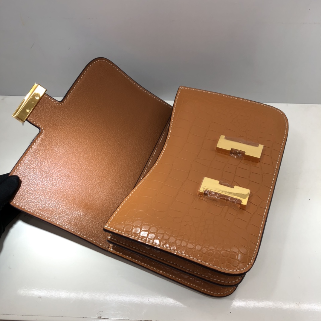 Replica Hermes Constance Crocodile Leather Pattern Cross Body Bag1:1High-quality replica