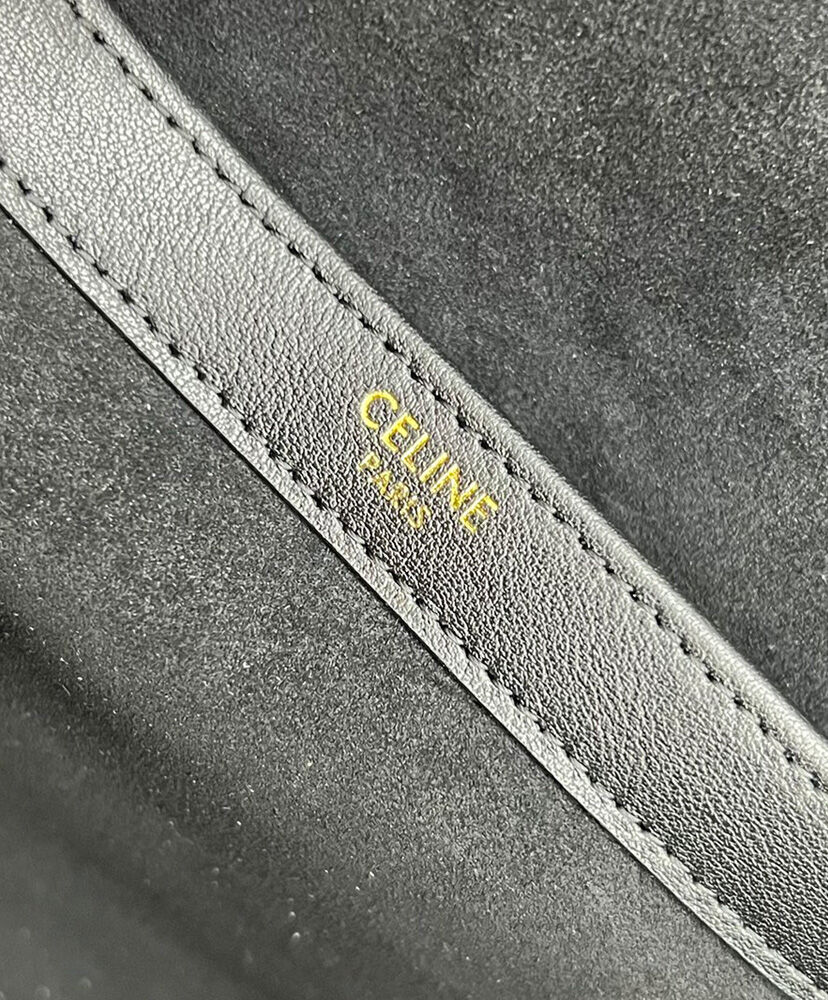 Celine Cabas Drawstring Cuir Triomphe In Smooth Calfskin Black1:1High-quality replica