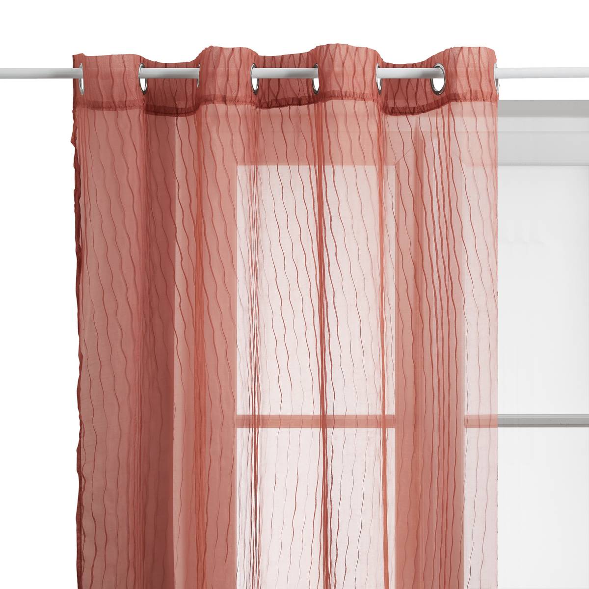 "Mila" Sheer Curtain Terracotta, 240x140 cm
