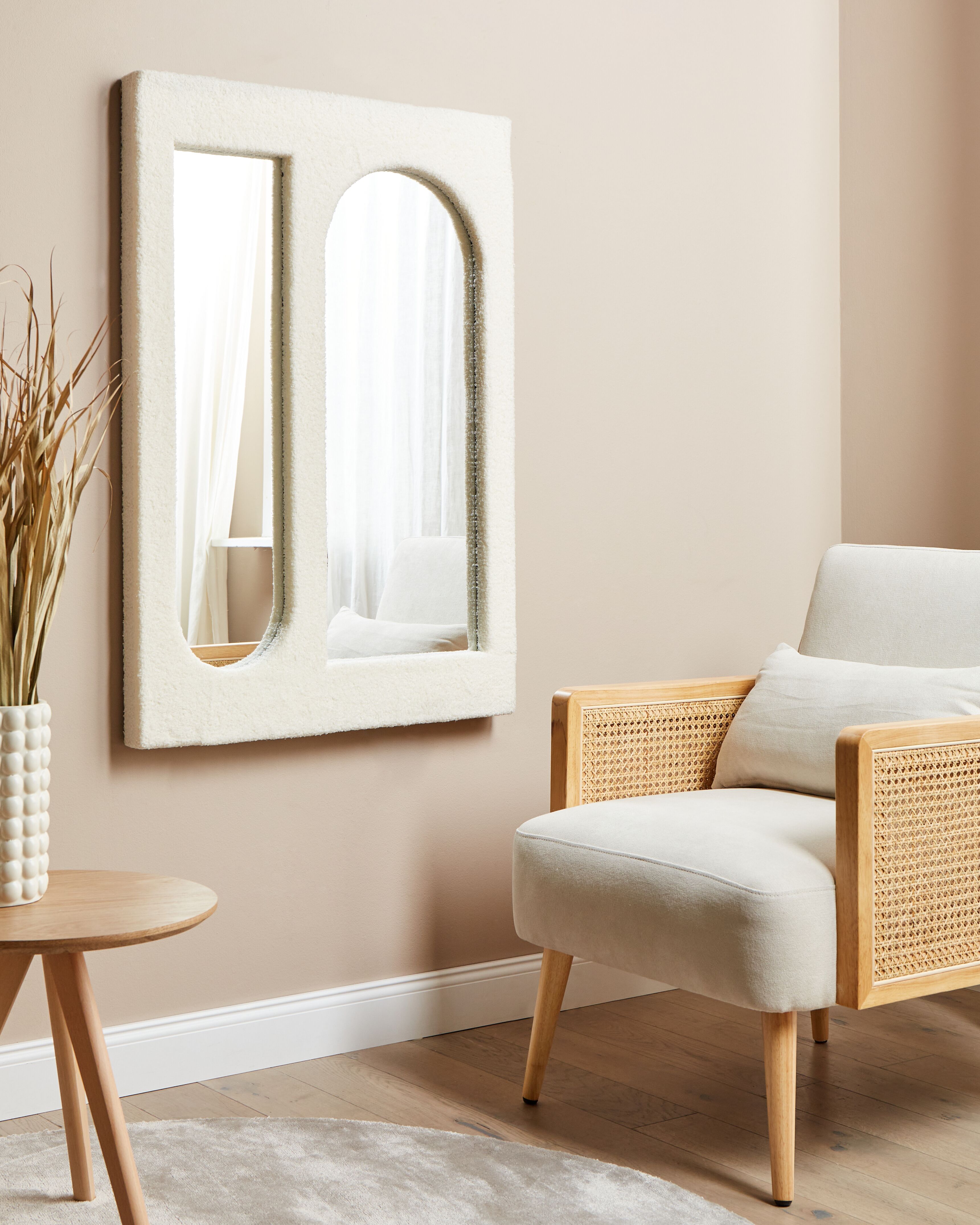 Wall Mirror MARCIGNY 70 cm 100 cm Boucle Off-White