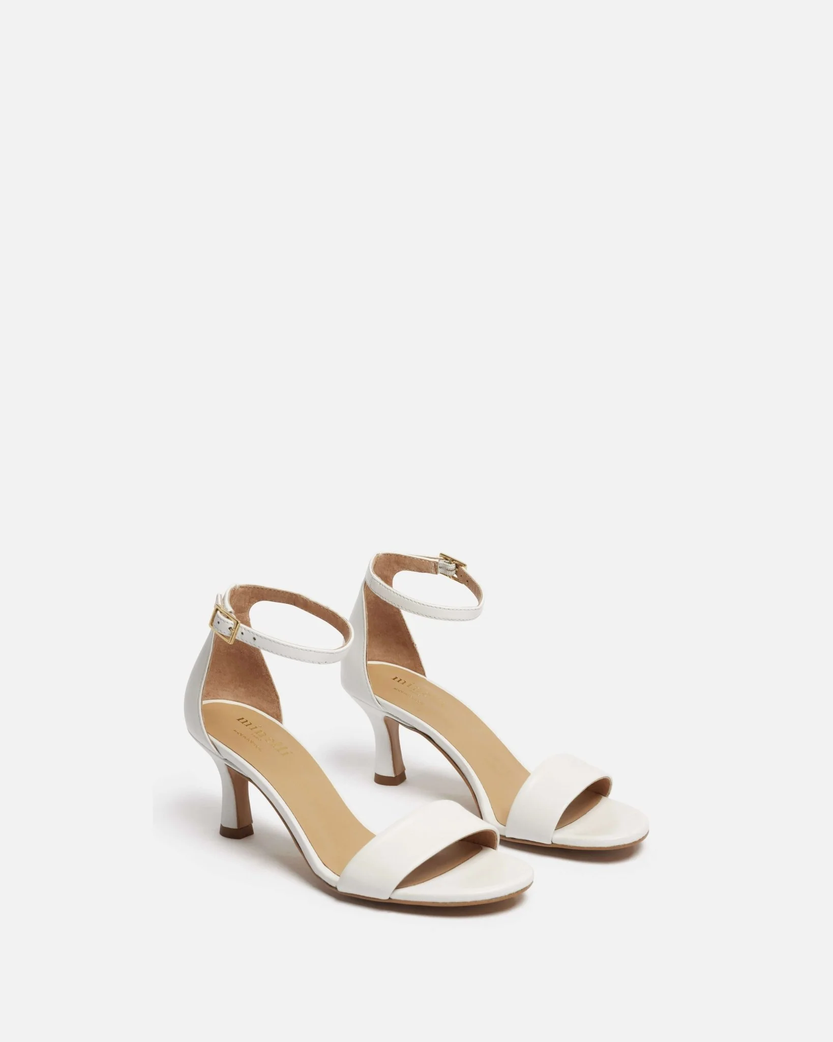 SANDALES FRANCESCA - En cuir à talons blanc