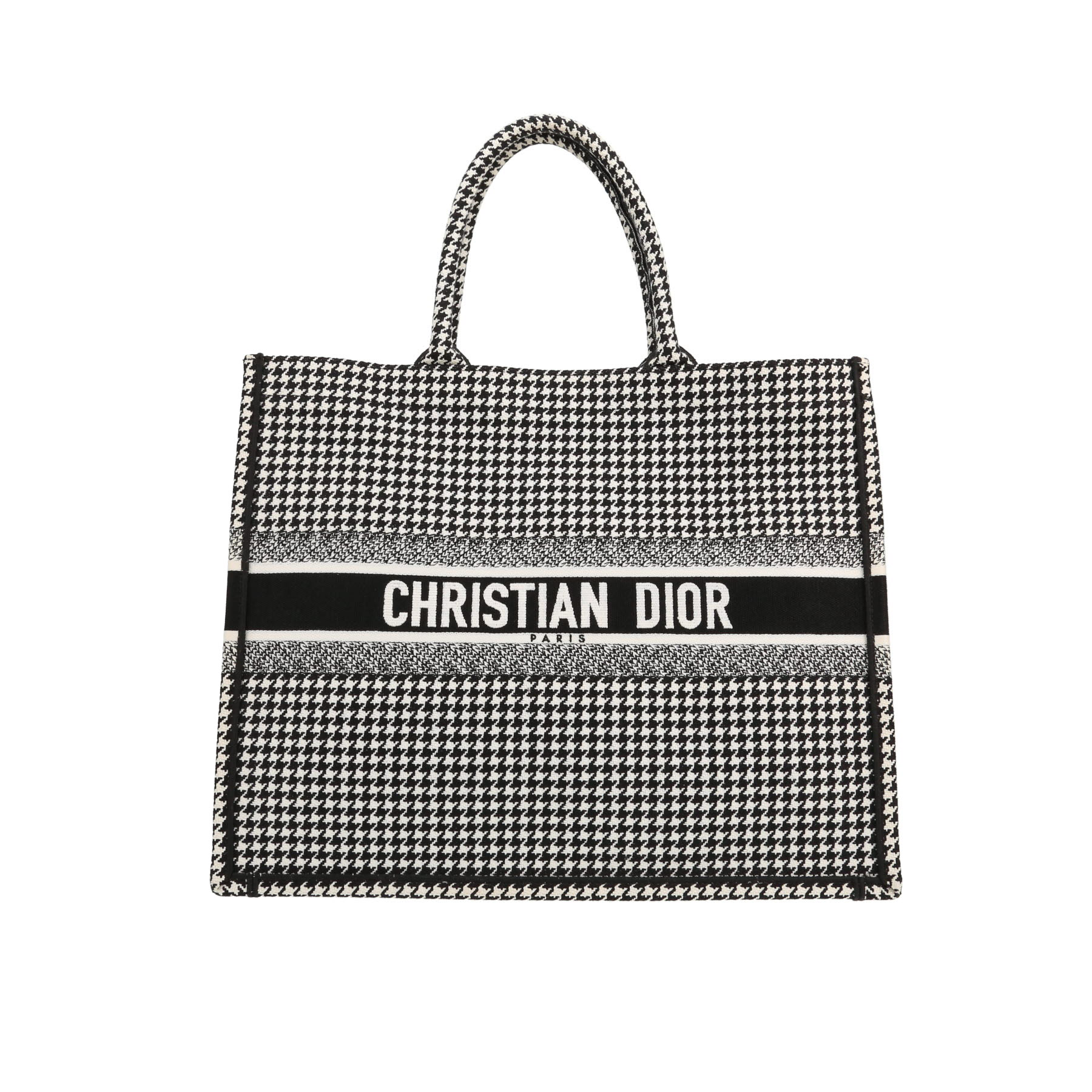 Dior Book Tote shopping bag in black and white canvas1:1High-quality replica