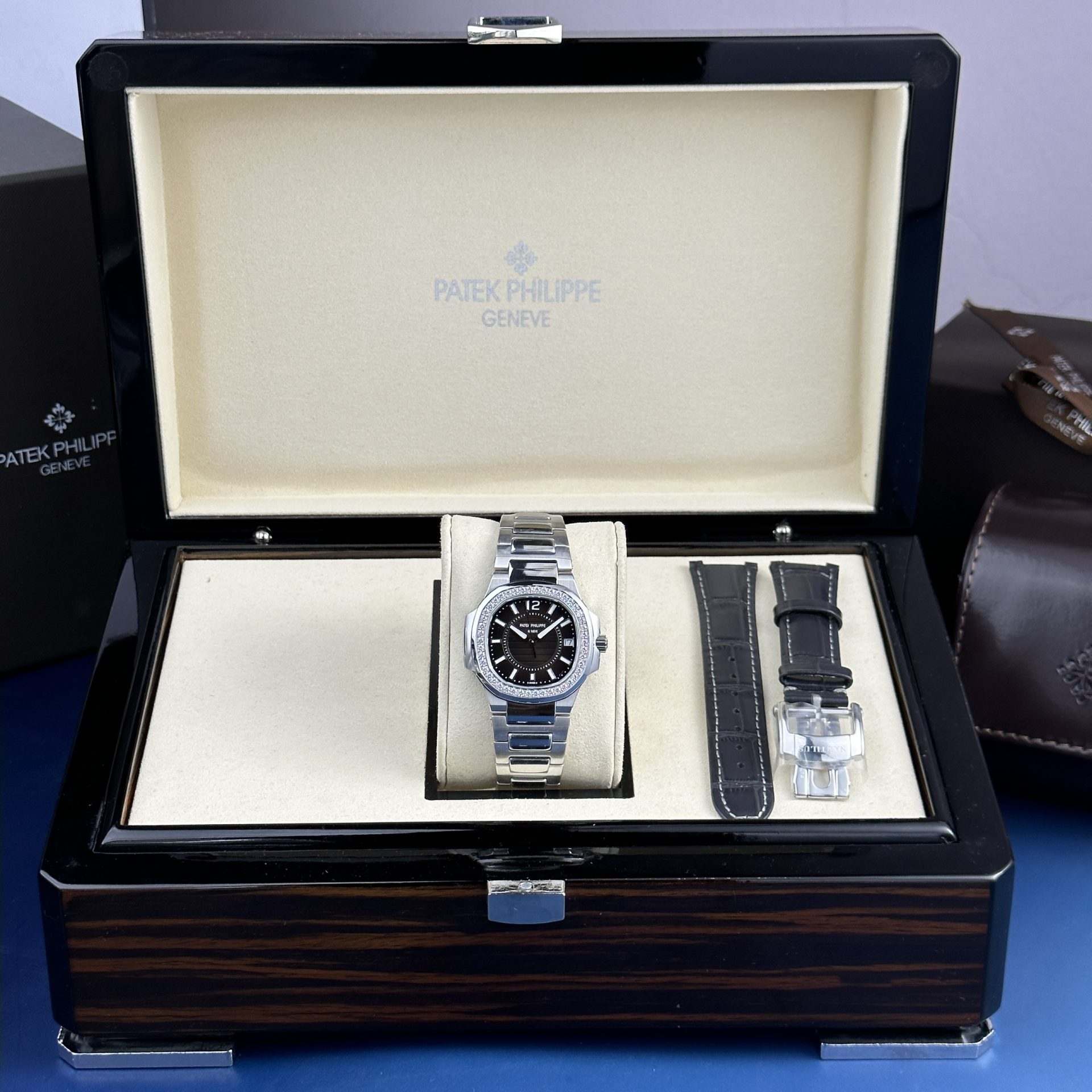 Patek Philippe Replica Watches Nautilus 7010 Womens Black Dial 32mm - Elite Watch Atelier