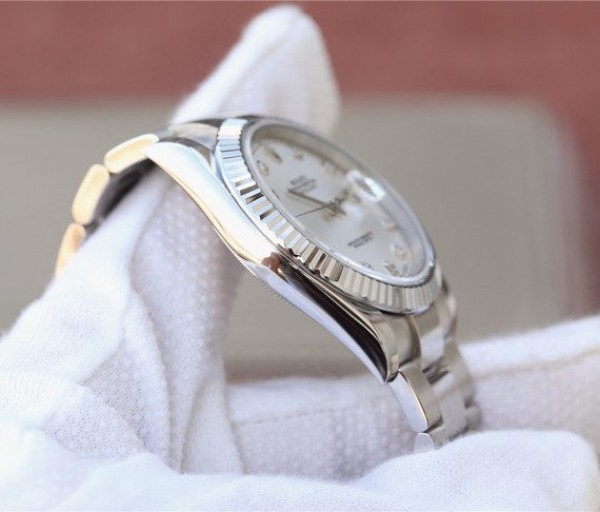 Replica Rolex DateJust 41mm 126334 Fluted Bezel White Dial Diamonds Markers SS Bracelet A3235 - Top club