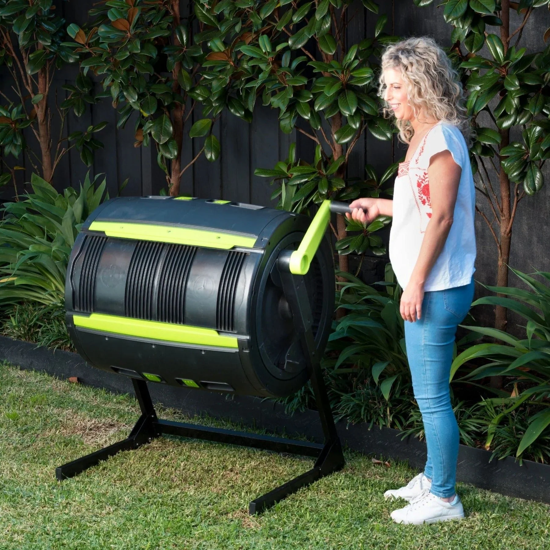 Maze 65-Gallon Compost Tumbler With 12-Gallon Cart, Black - 41.3 x 30 x 45 in - Image 3 Maze 65-Gallon Compost Tumbler With 12-Gallon Cart, Black - 41.3 x 30 x 45 in - Image 3
