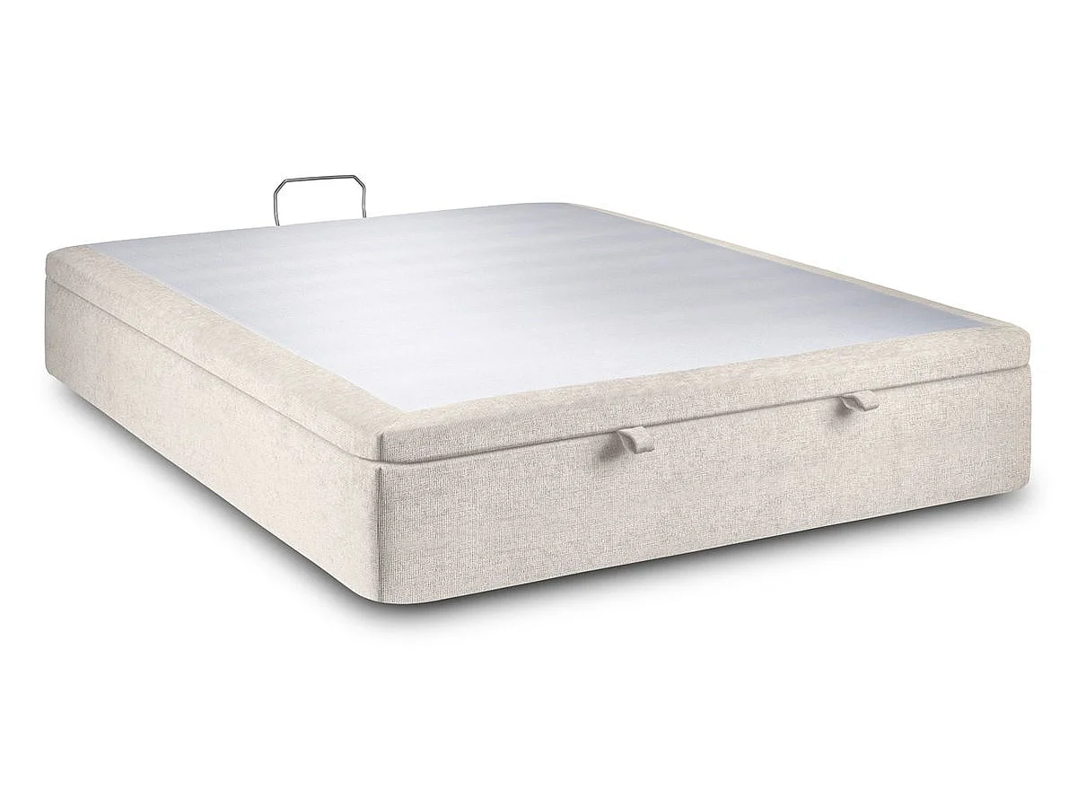 Sommier Coffre Tissu Beige clair 200x200 H39cm