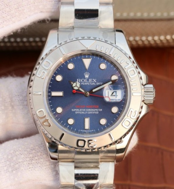 Replica Rolex Yacht-Master 116622 EW Blue Dial SS Bracelet A3135 - Elite Watch Atelier