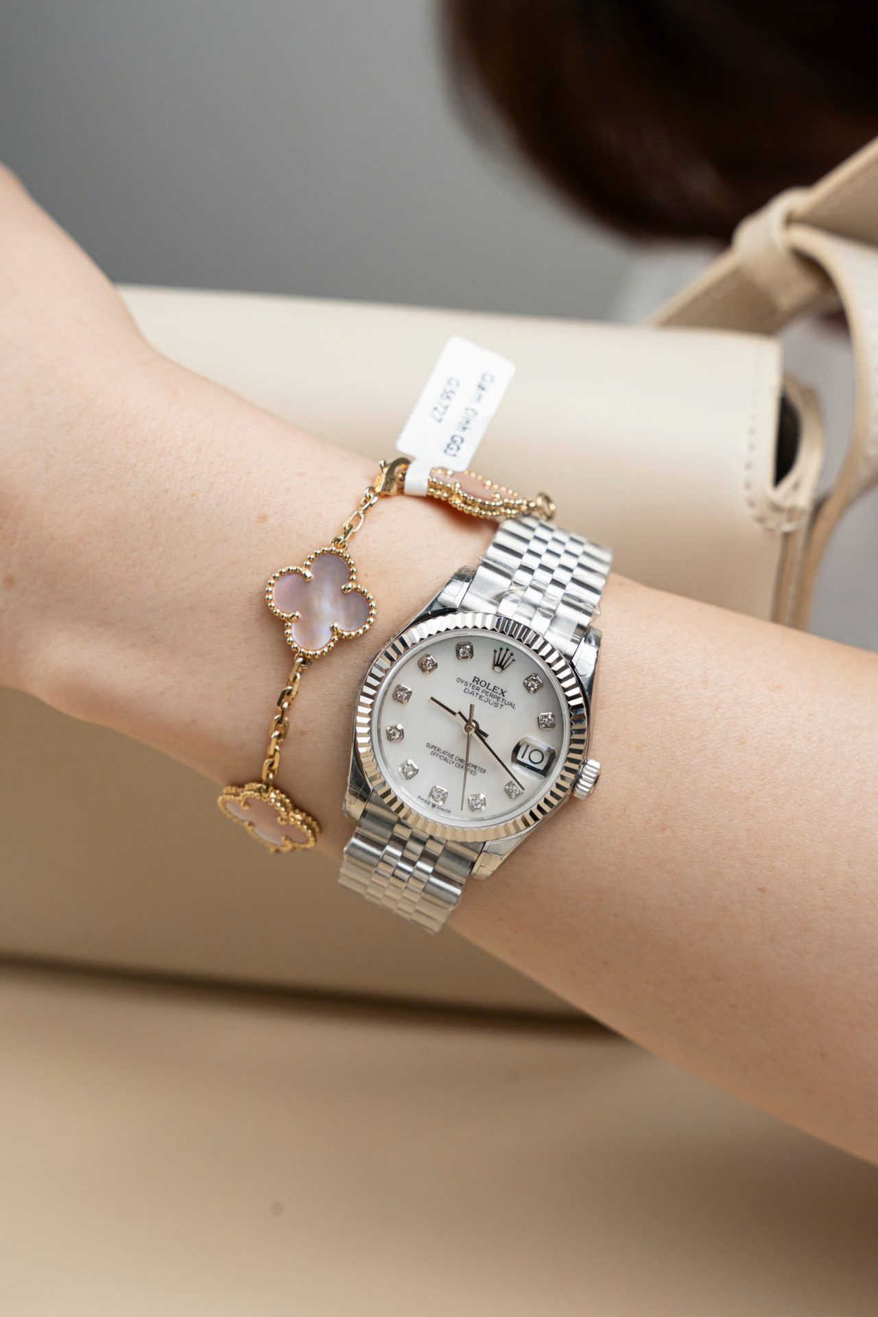Rolex DateJust Lady Fake Watch Dial Mother Of Pearl Jubilee Strap 31mm - Elite Watch Atelier