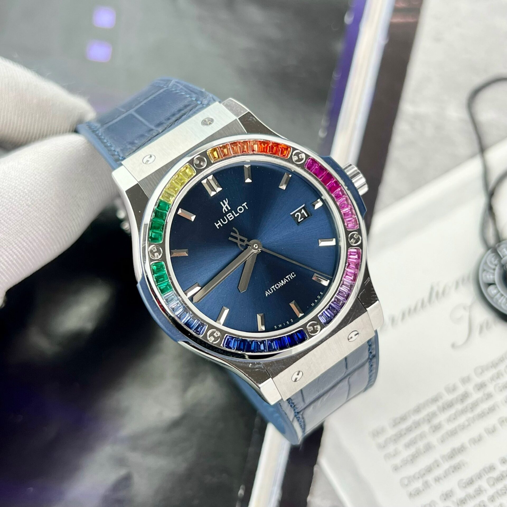 Hublot Classic Fusion Blue Synthetic Gemstone Replica Watch 42mm - Top club