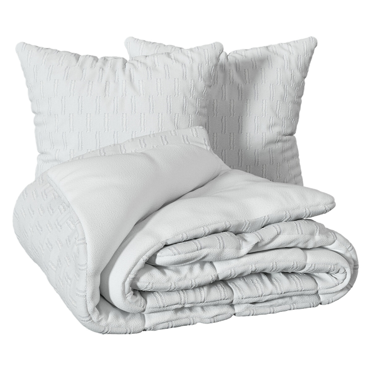 3-piece bed set "Edie" Jacquard, White, 240x220 cm