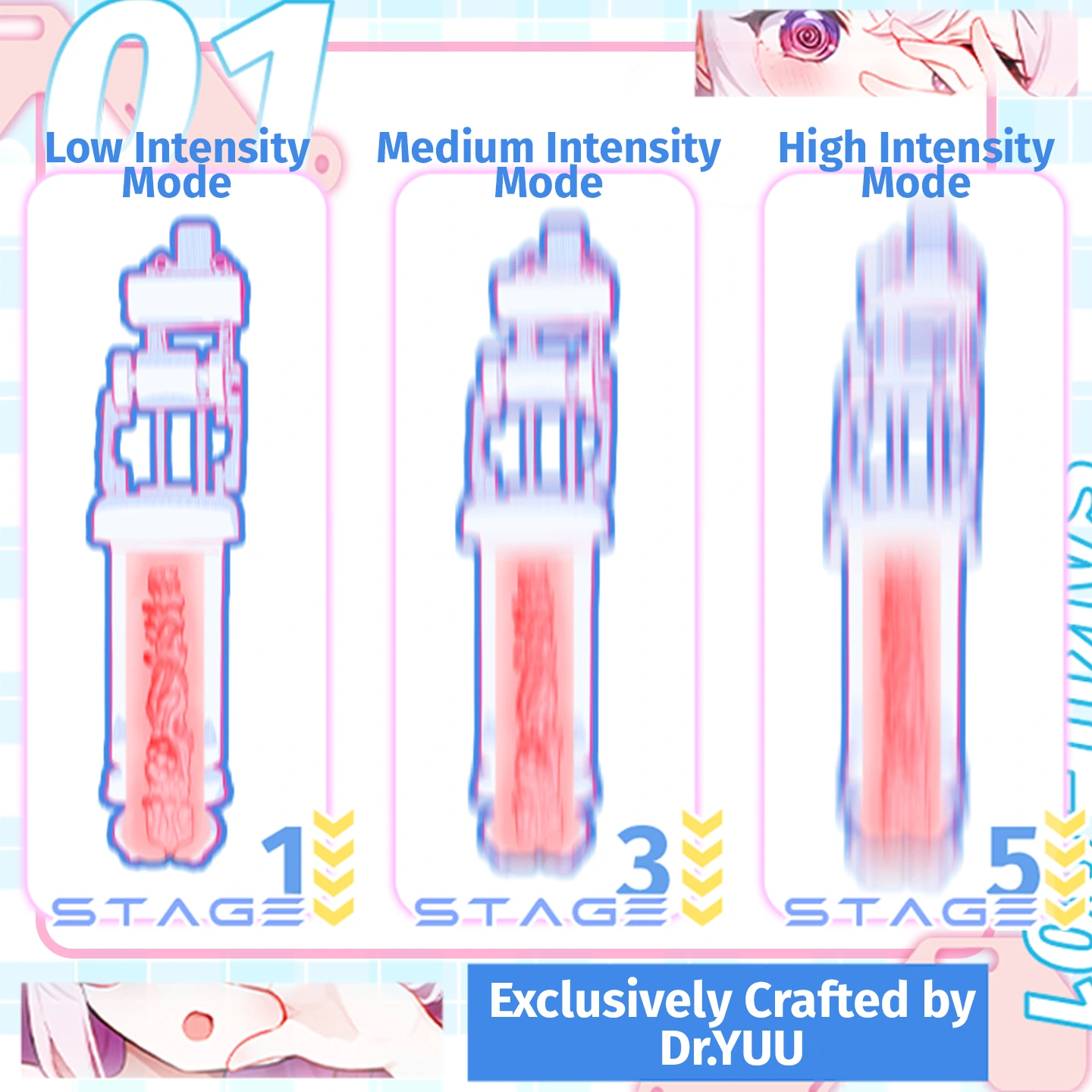 5-speed automatic thrusting masturbator mechanism of Dr.YUU Sakurano Gen 2.