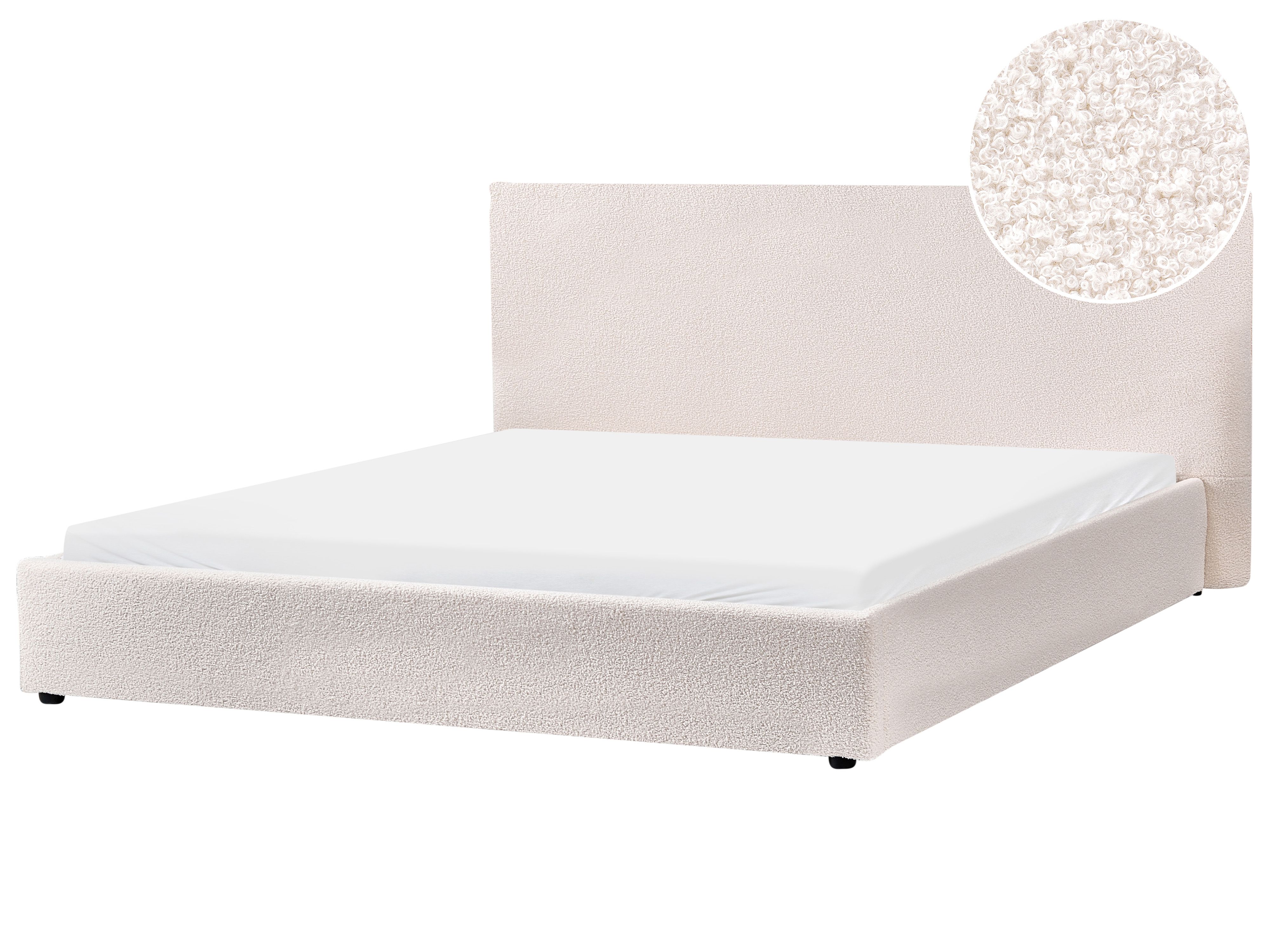 Bed Boucle LAVAUR 180 x 200 cm (EU Super King) Off-White