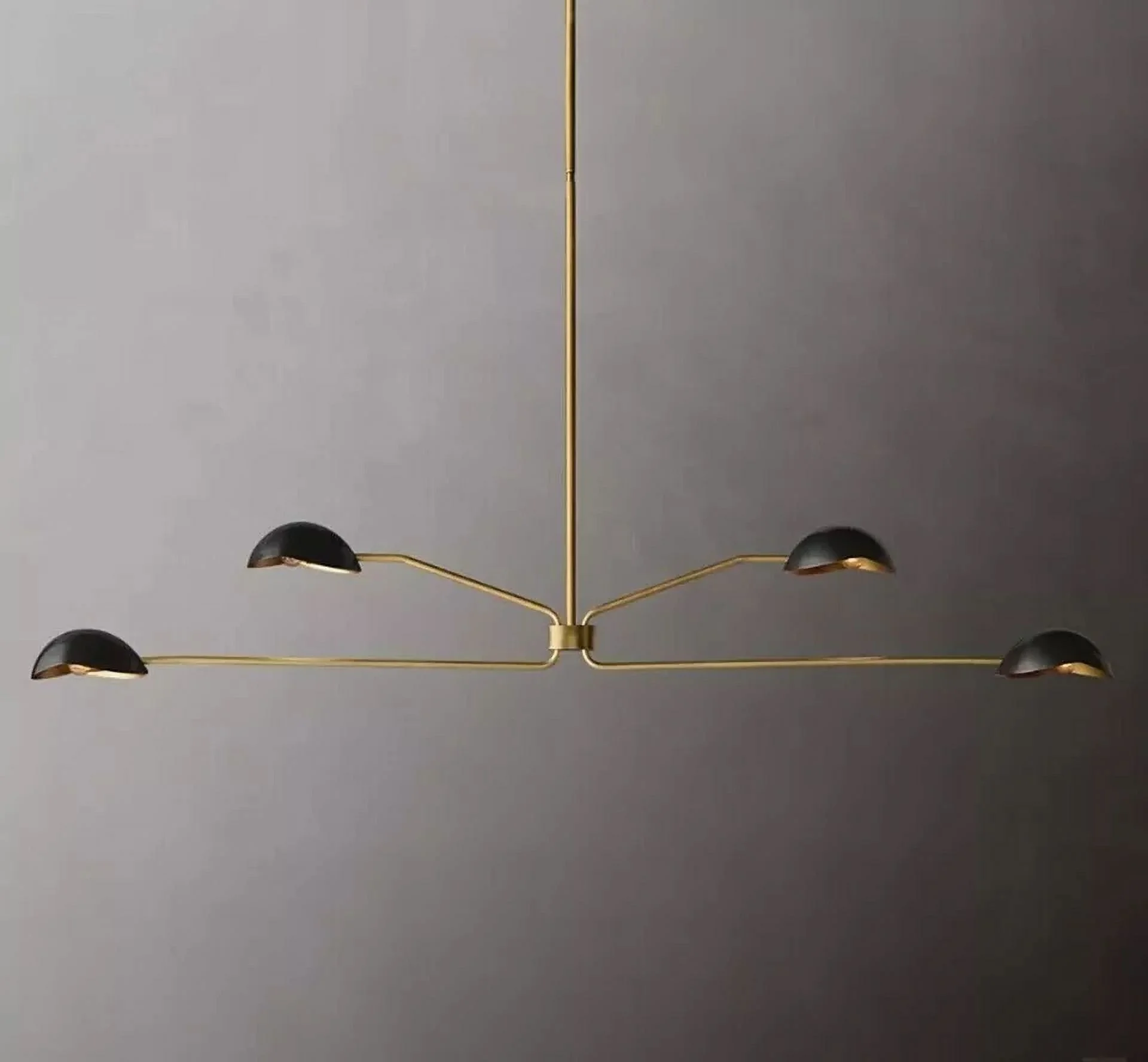 Aesthetic Vintage Collection 4-Light Sputnik Mid-Century Brass New Condition Chandelier