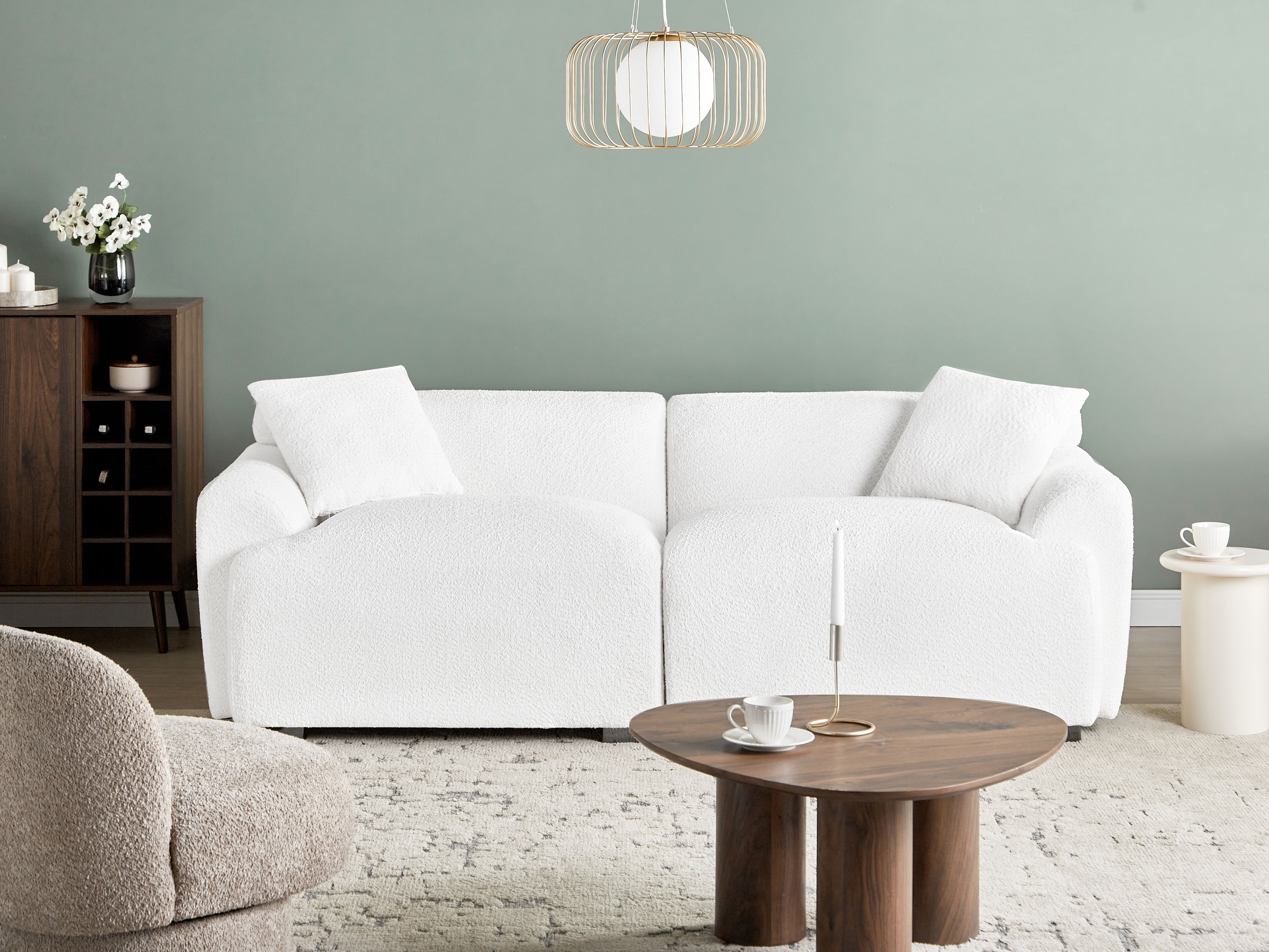 Sofa 3 Seater KORIO Boucle Off-White