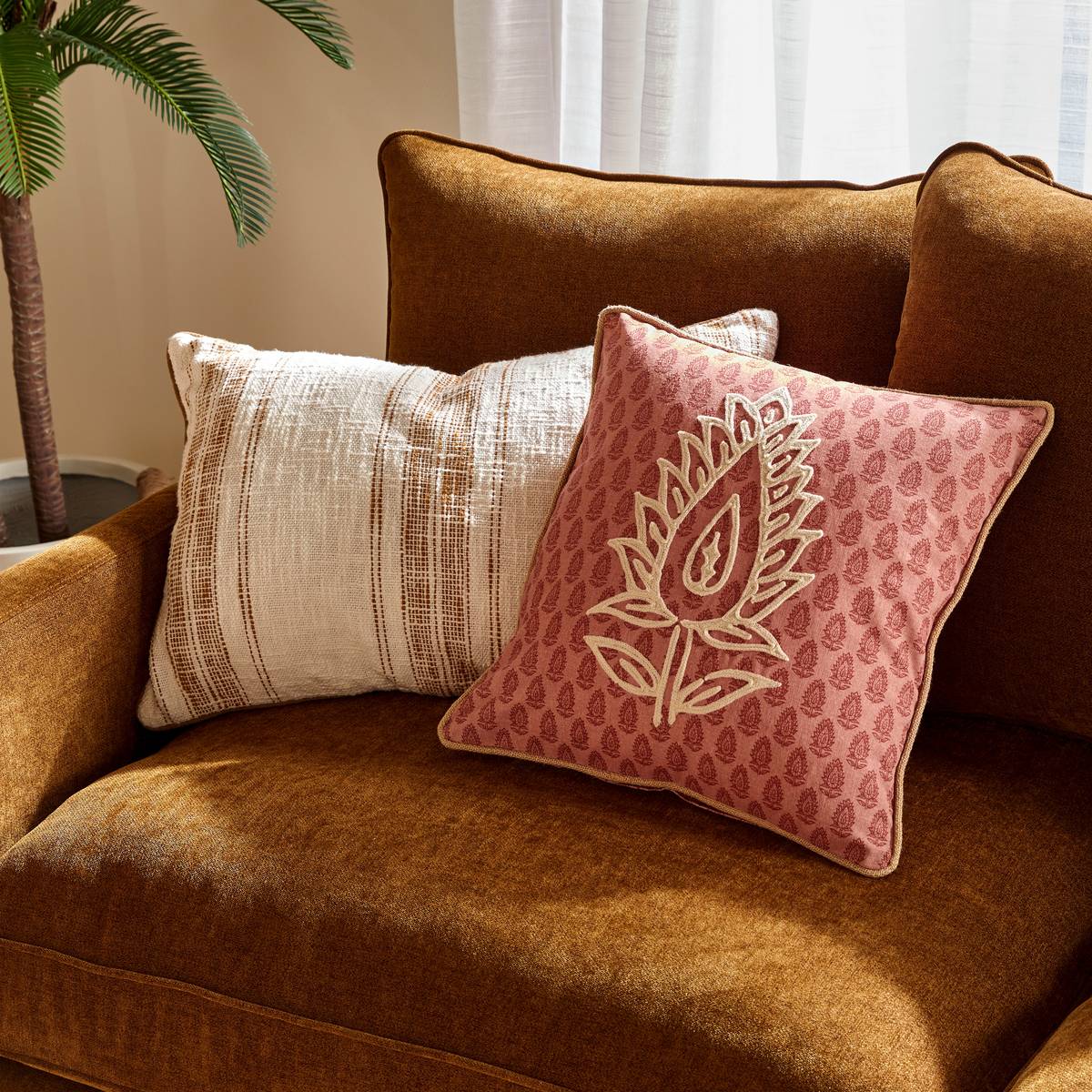 "Sienna" Cushion Cover Terracotta, 40x40 cm