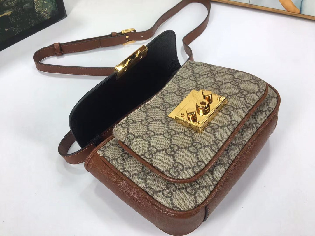 Replica Gucci Padlock Mini Bag Black/White1:1High-quality replica