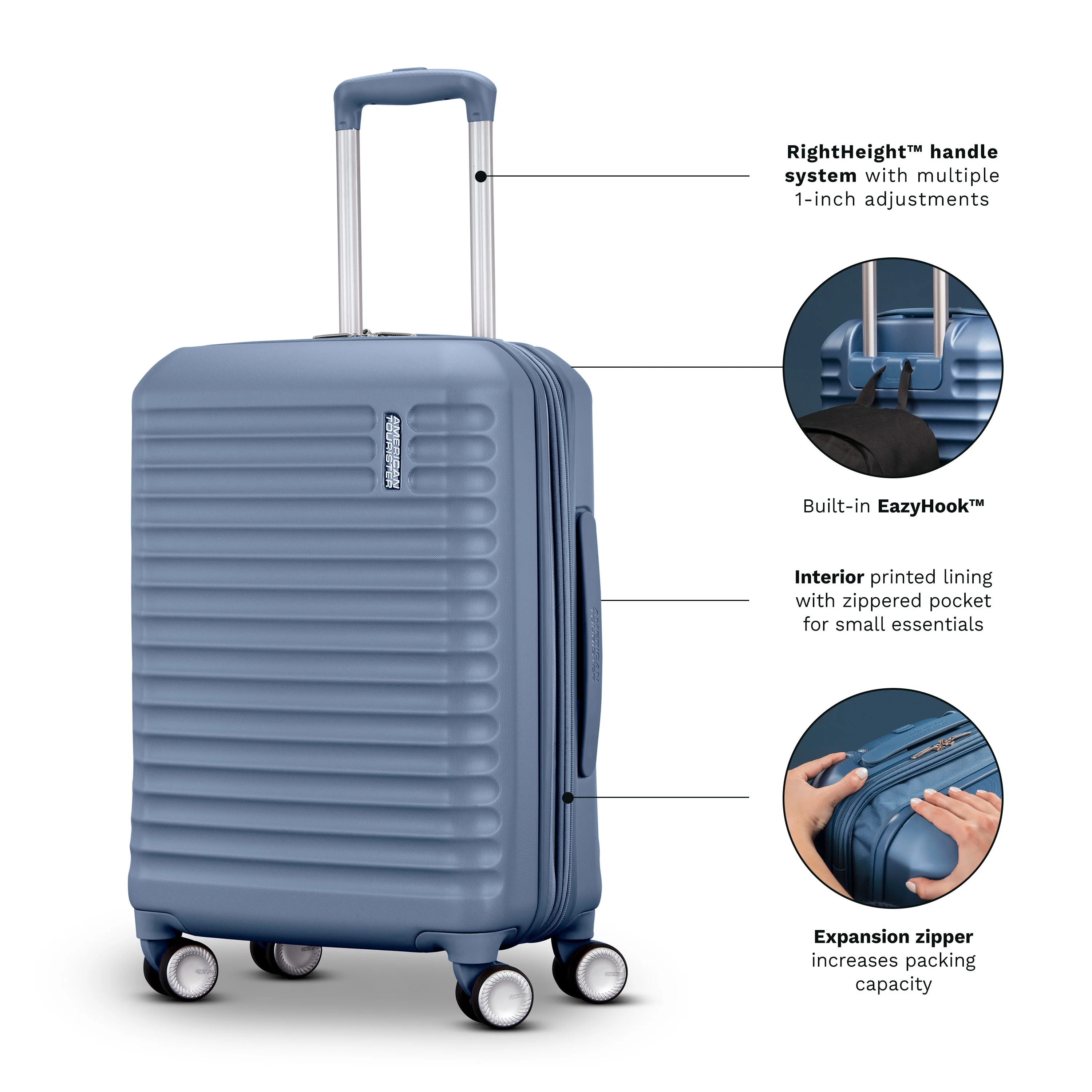 American Tourister Stratum 3.0 Medium Hardside Suitcase with Spinner Wheels - Black - Image 2