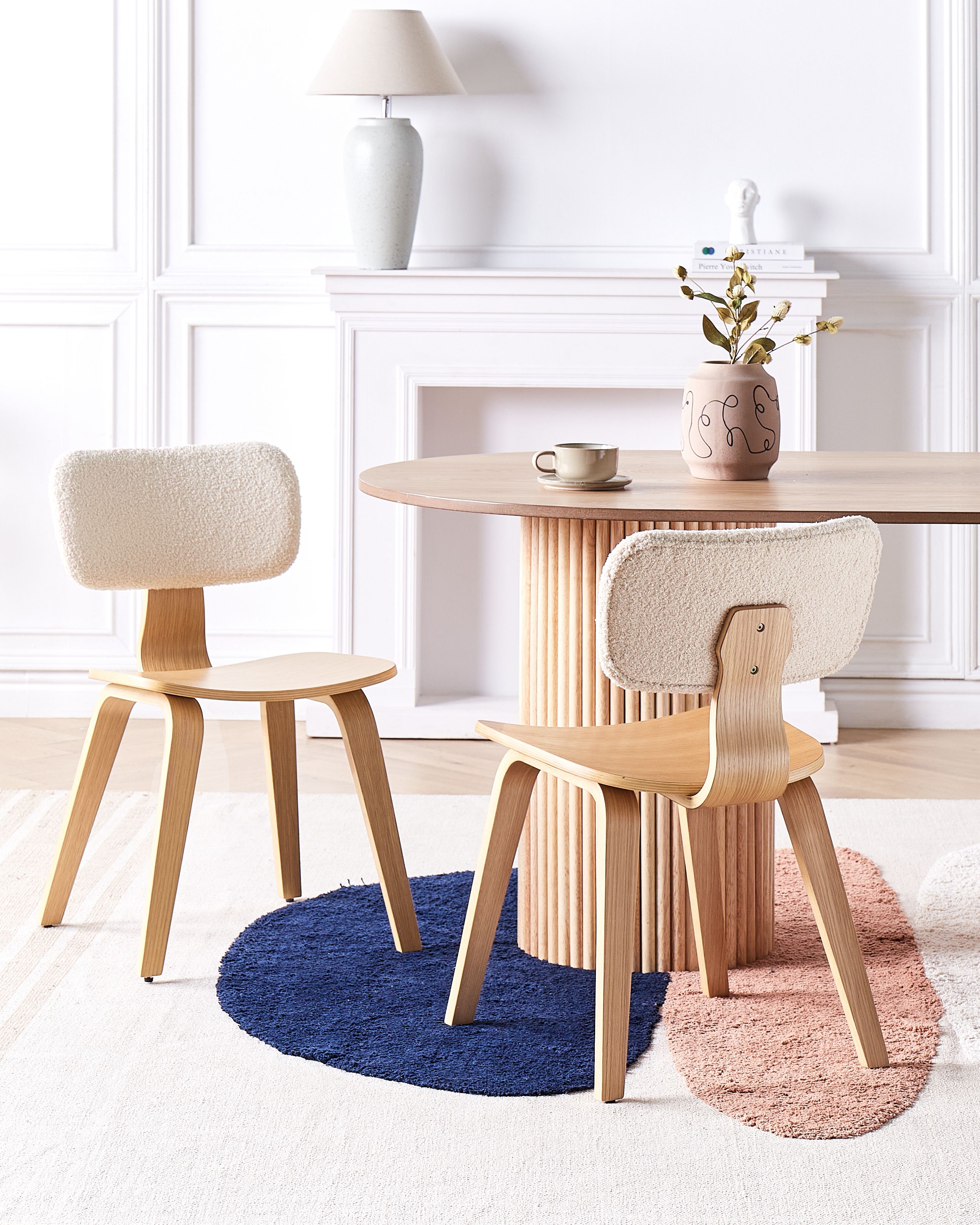 Set of 2 Dining Chairs LUCINDA Wood Light Brown