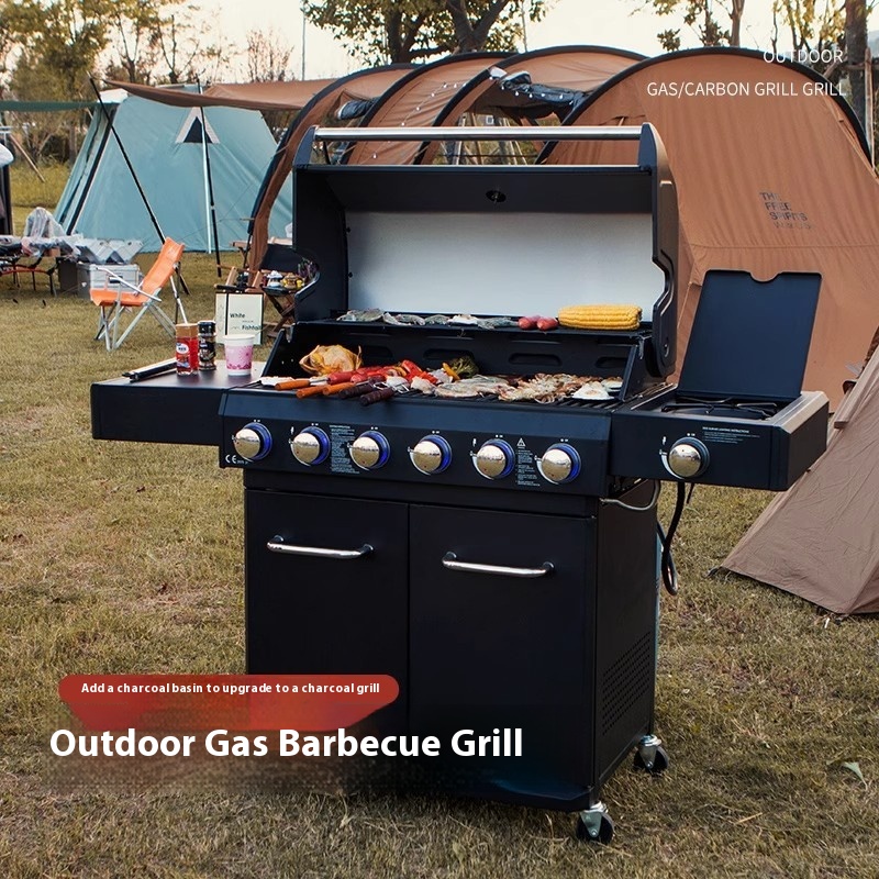 Propane Gas Stainless Steel Premium Korean Style Barbecue Grill with Powder Coated Finish for Outdoor Use