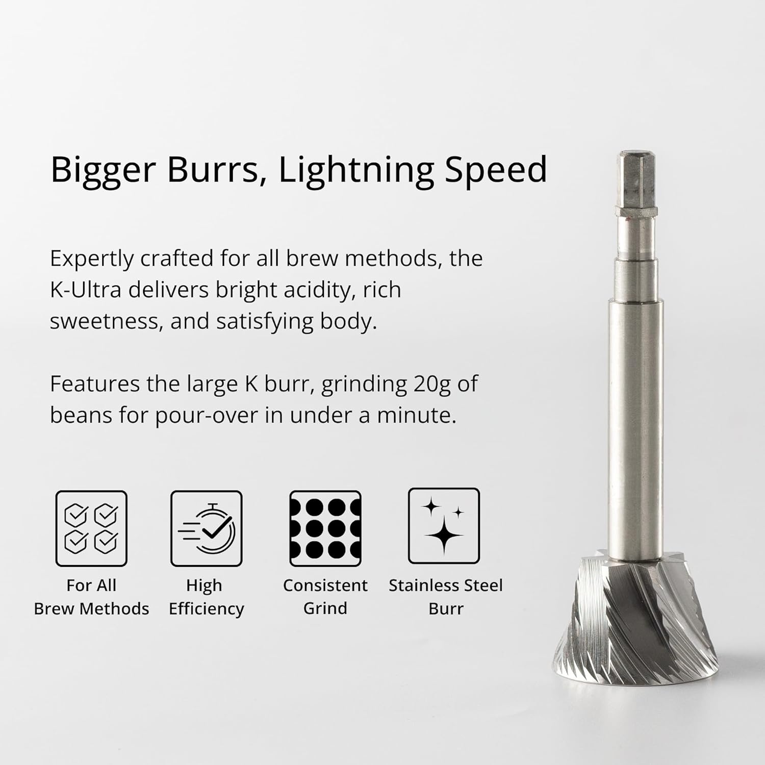 1Zpresso K-Ultra Manual Coffee Grinder Silver with Carrying Case, Assembly Consistency Grind Stainless Steel Conical Burr, Foldable Handle, Numerical External Adjustable Setting, All-Round Grinder