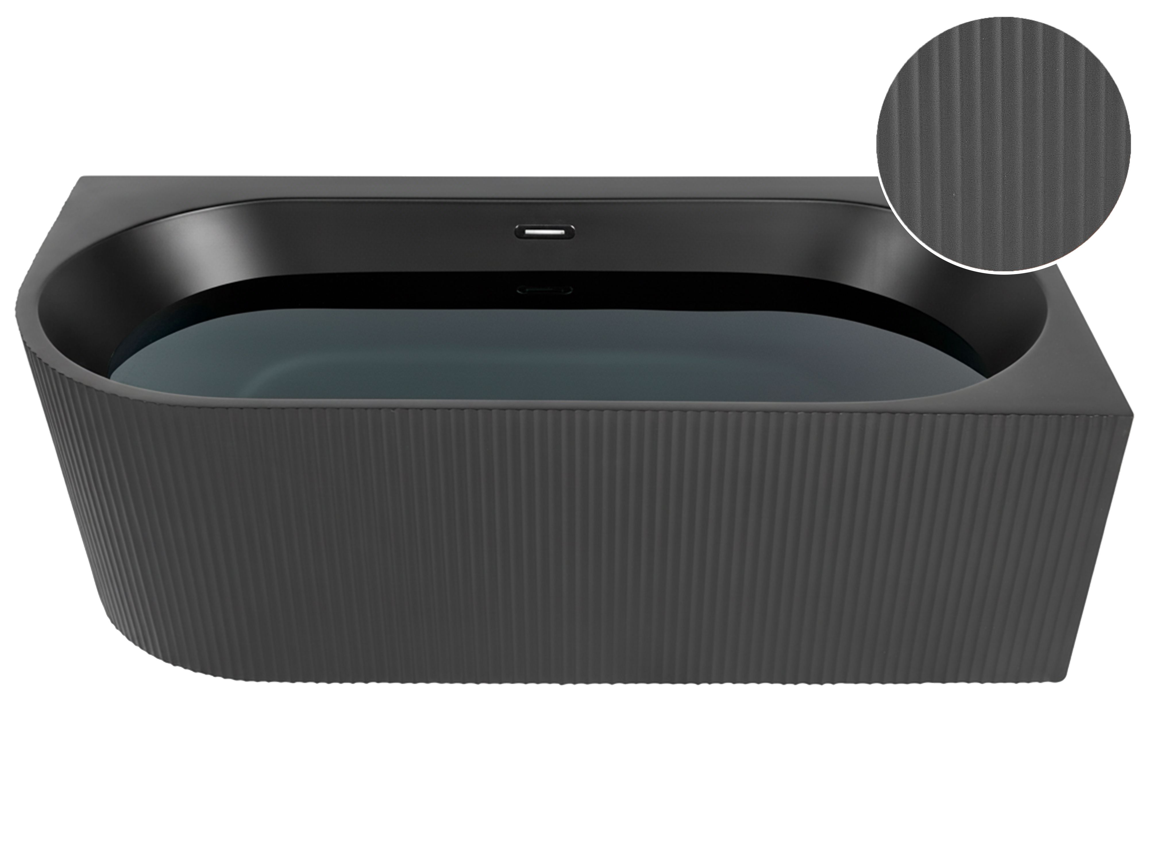 Corner Bath GOCTA Left Hand 1700 x 800 mm Black