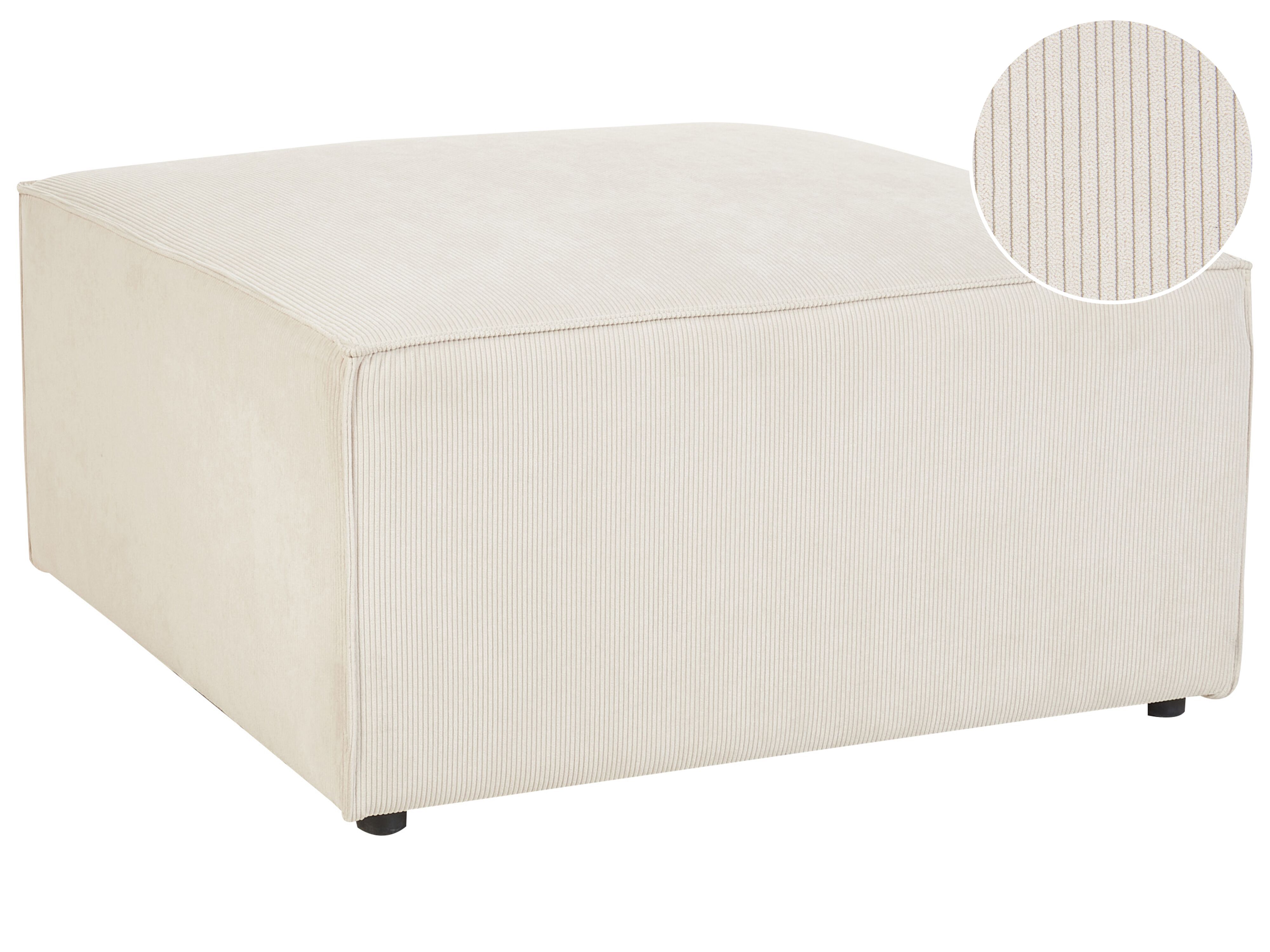 Ottoman LEMVIG Corduroy Light Beige