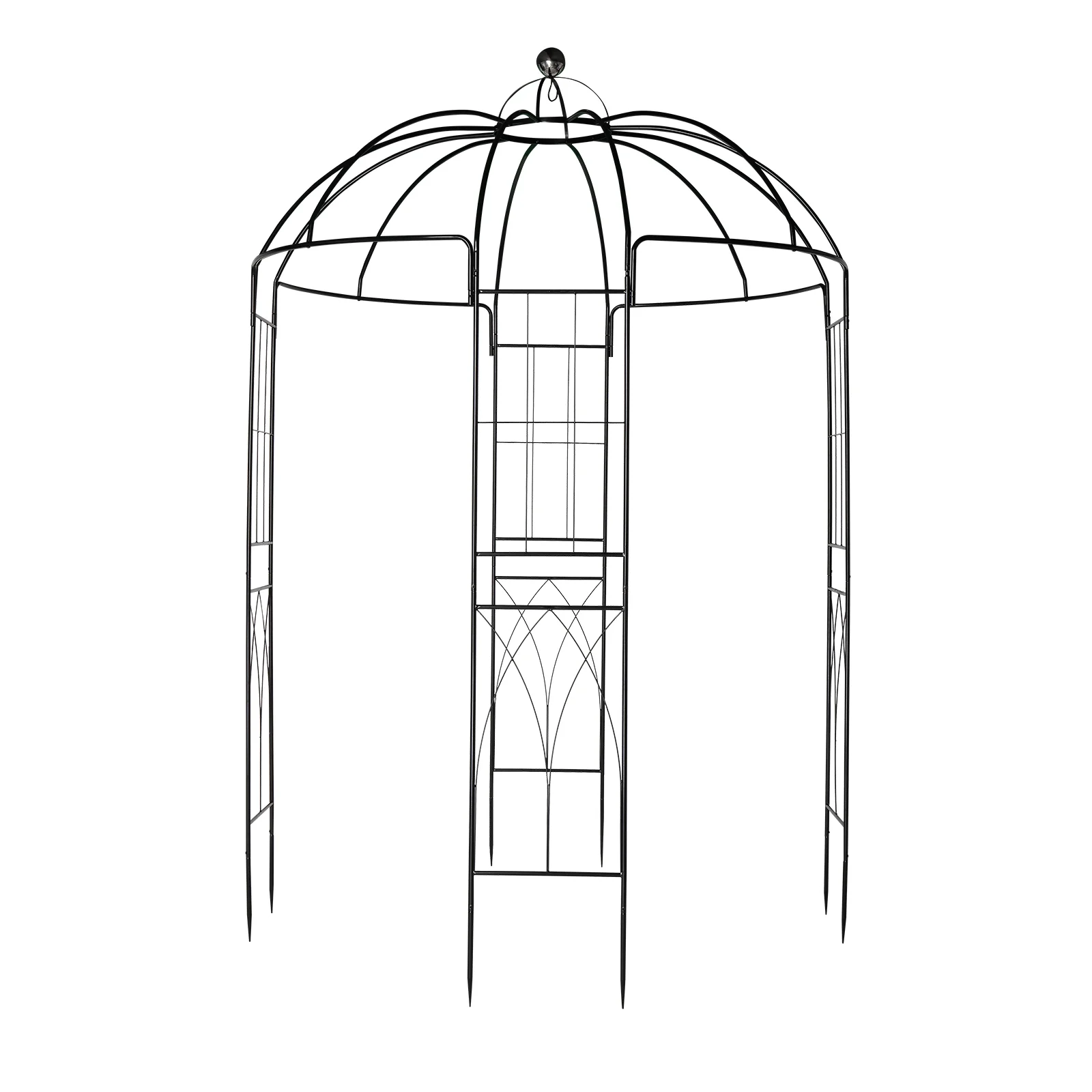 IVV Birdcage Shape Garden Arch, 8.9'Hx6.8'Dia, Pergola Plant Climbing Trellis Arbor Heavy Duty Metal Gazebo Garden Arch for Outdoor Arbor Climbing Plants Backyard Patio Wedding Ceremony, Black - Image 3
