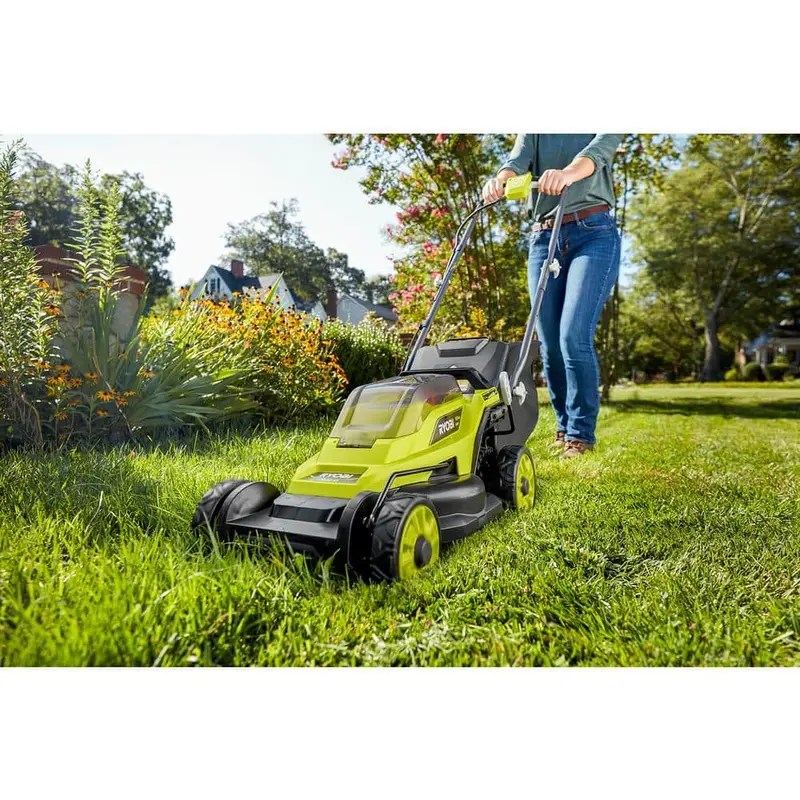 RYOBI ONE+ 18V Cordless 13 in Lawn Mower and 10 in String Trimmer Kit with 4.0 Ah Battery and Charger - P1180-4X - Image 4 RYOBI ONE+ 18V Cordless 13 in Lawn Mower and 10 in String Trimmer Kit with 4.0 Ah Battery and Charger - P1180-4X - Image 4