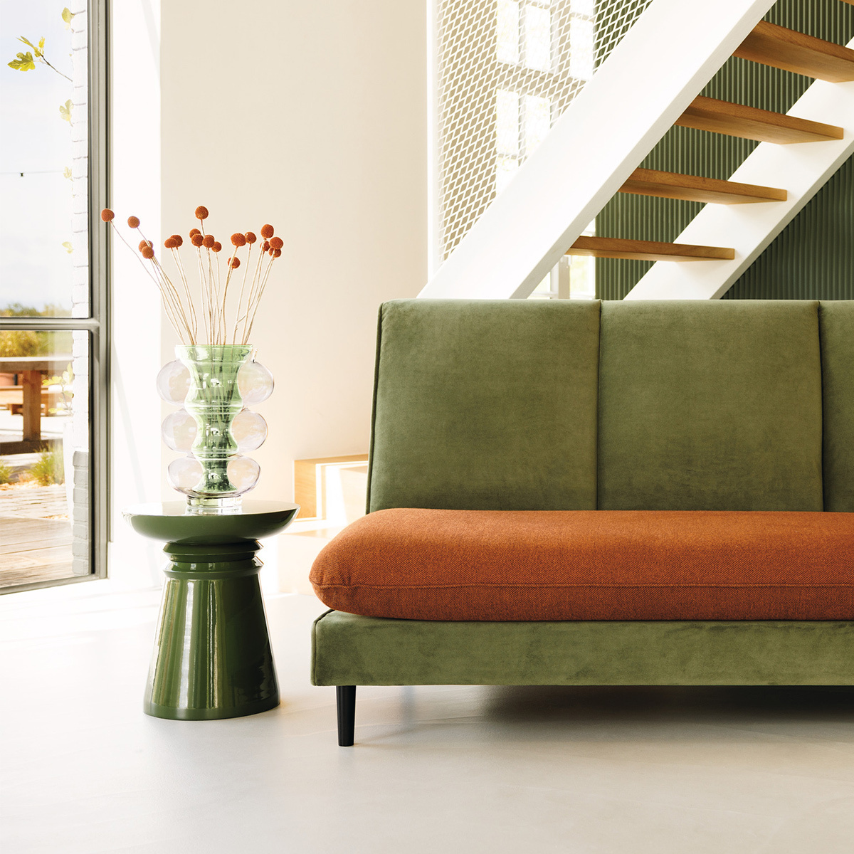 Vase "Double" Atmosphera x matali crasset Glass, Green, H.36 cm