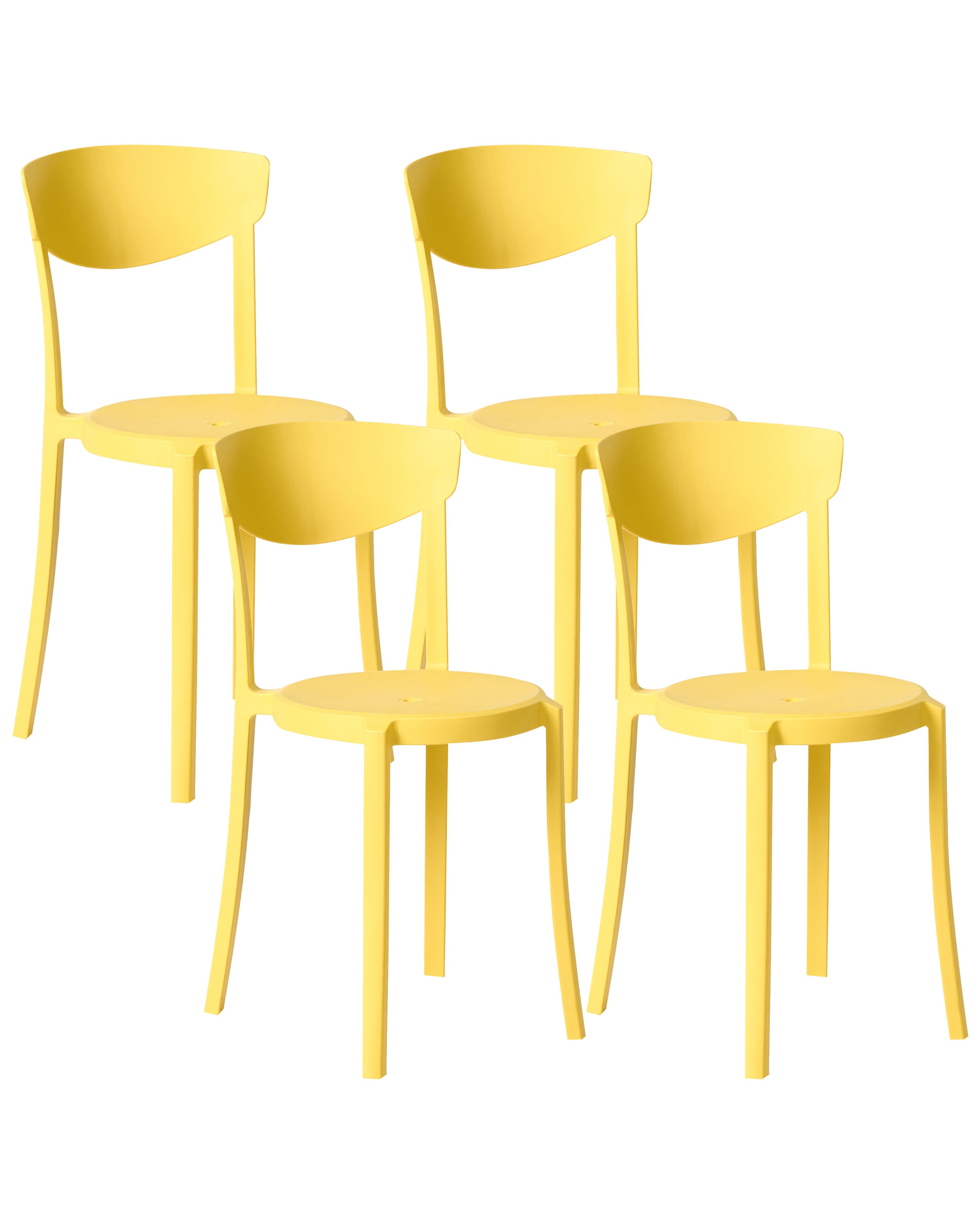 Set of 4 Garden Chairs VIESTE Yellow